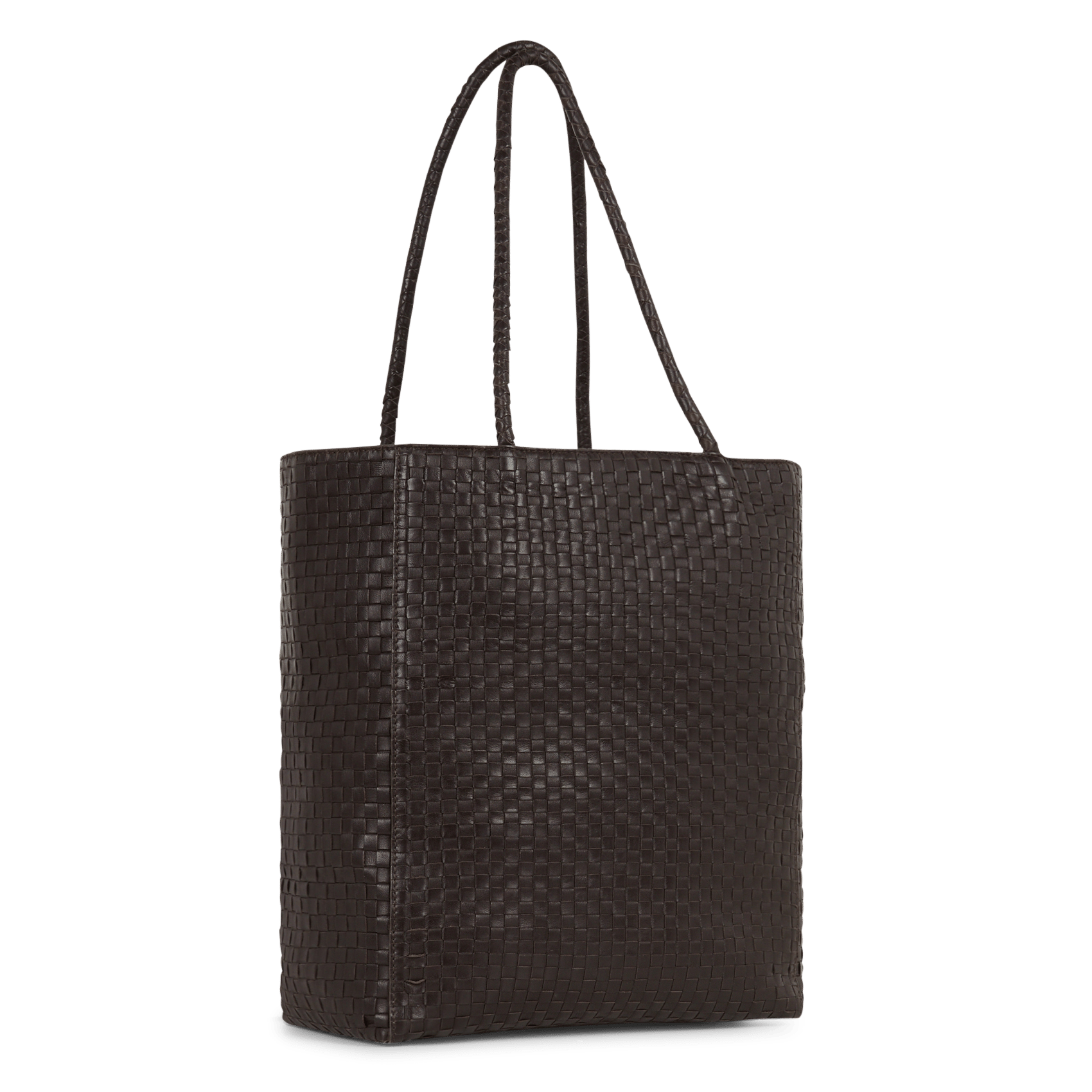 Sac cabas en cuir tressé IKKS Marron