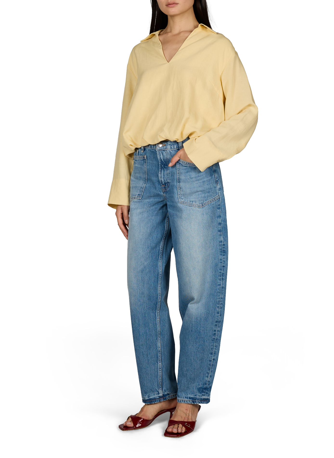 Solid wide-leg balloon jeans SAMSOE SAMSOE Blue