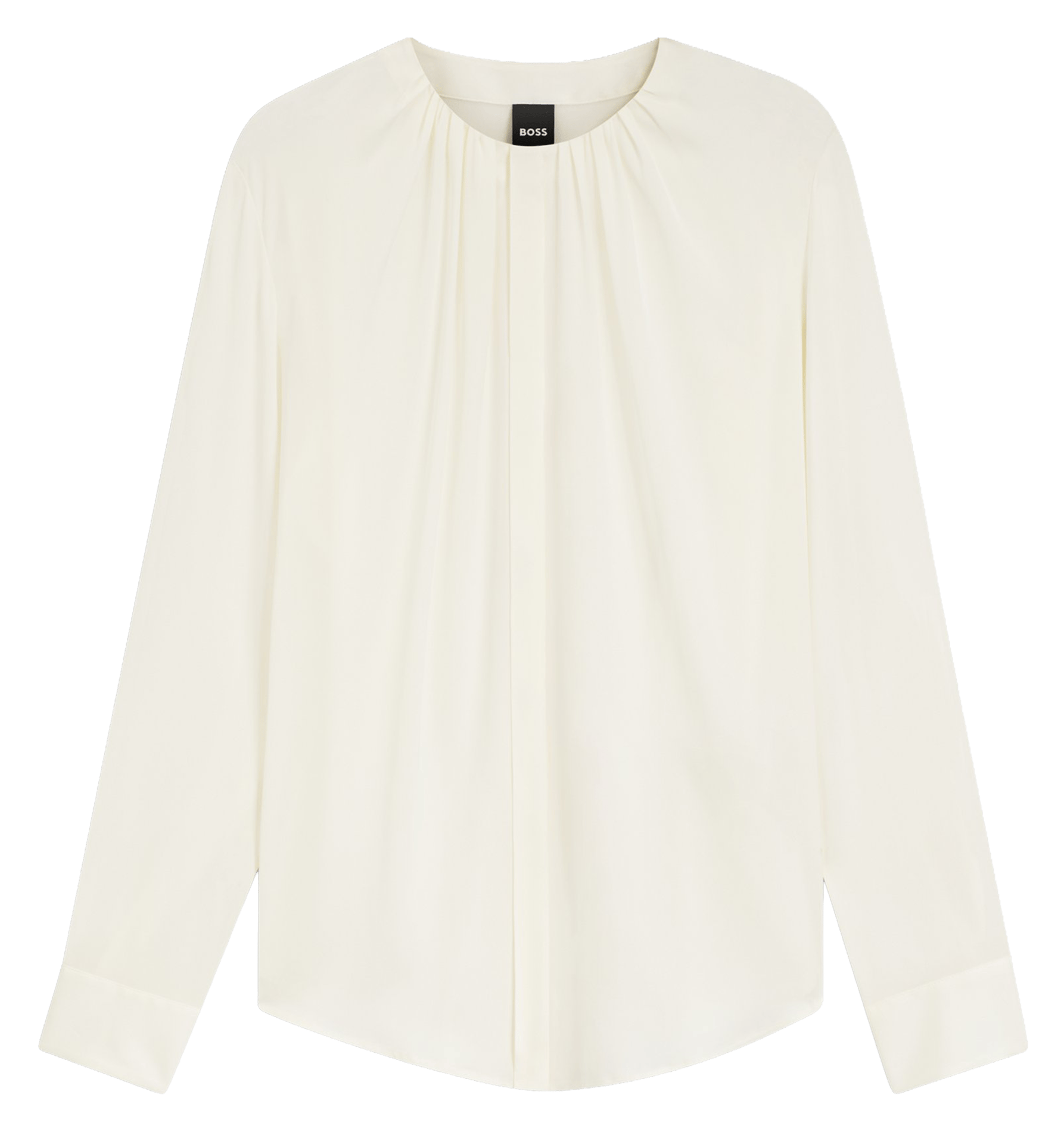 Chemisier uni en soie mélangée BOSS Beige