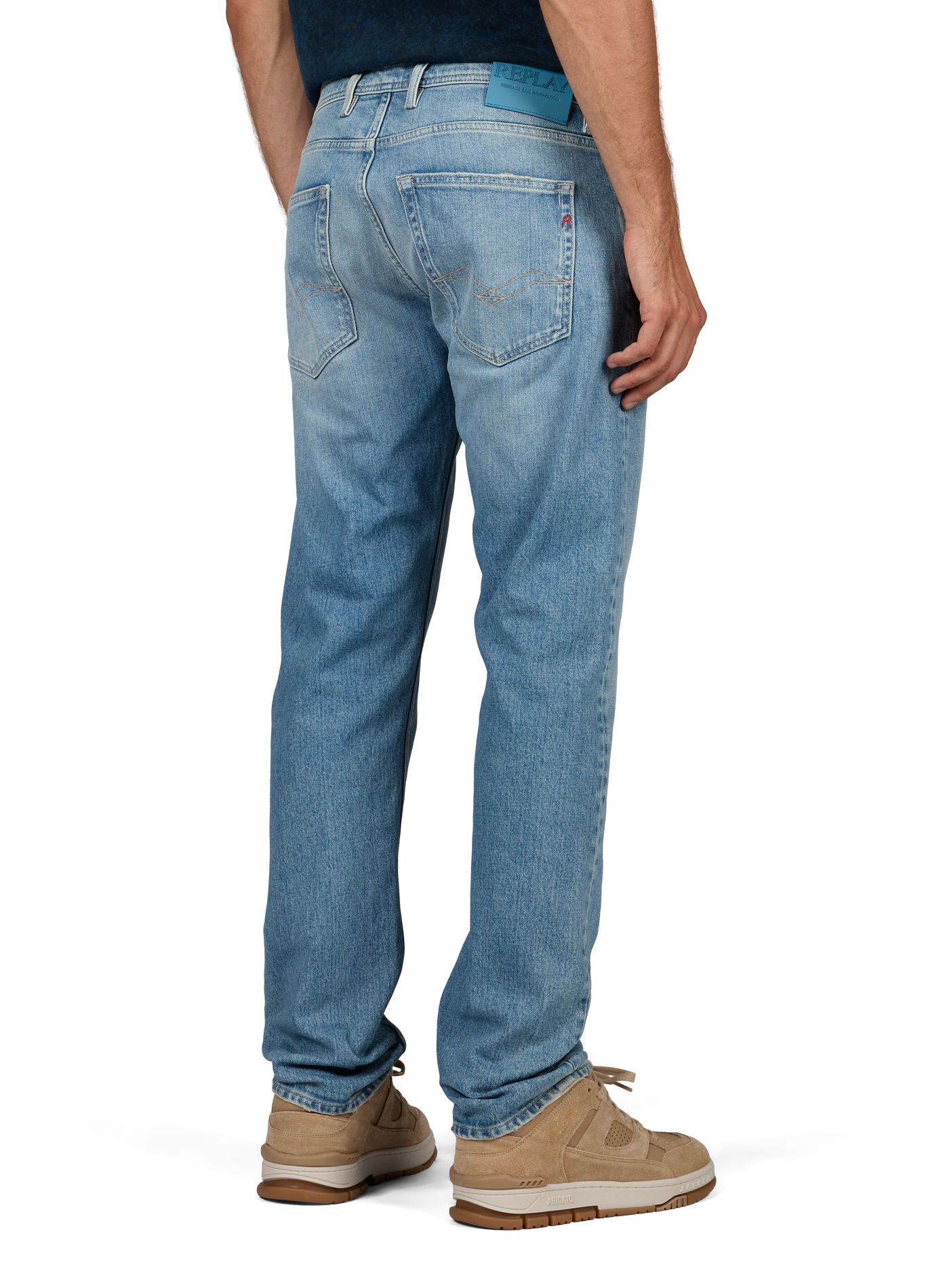 Grover straight fit jeans in blended cotton REPLAY Blue