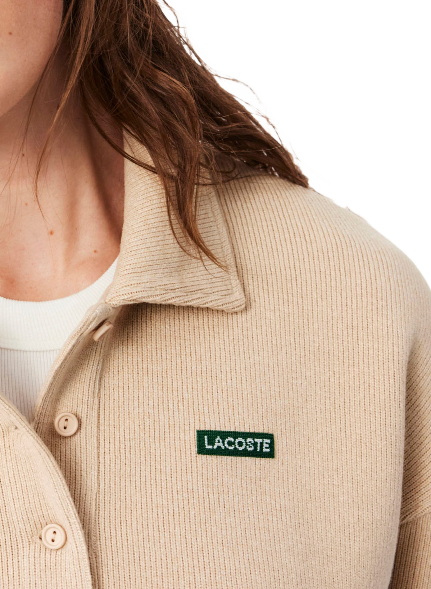 Pull ample en coton mélangé  LACOSTE Beige