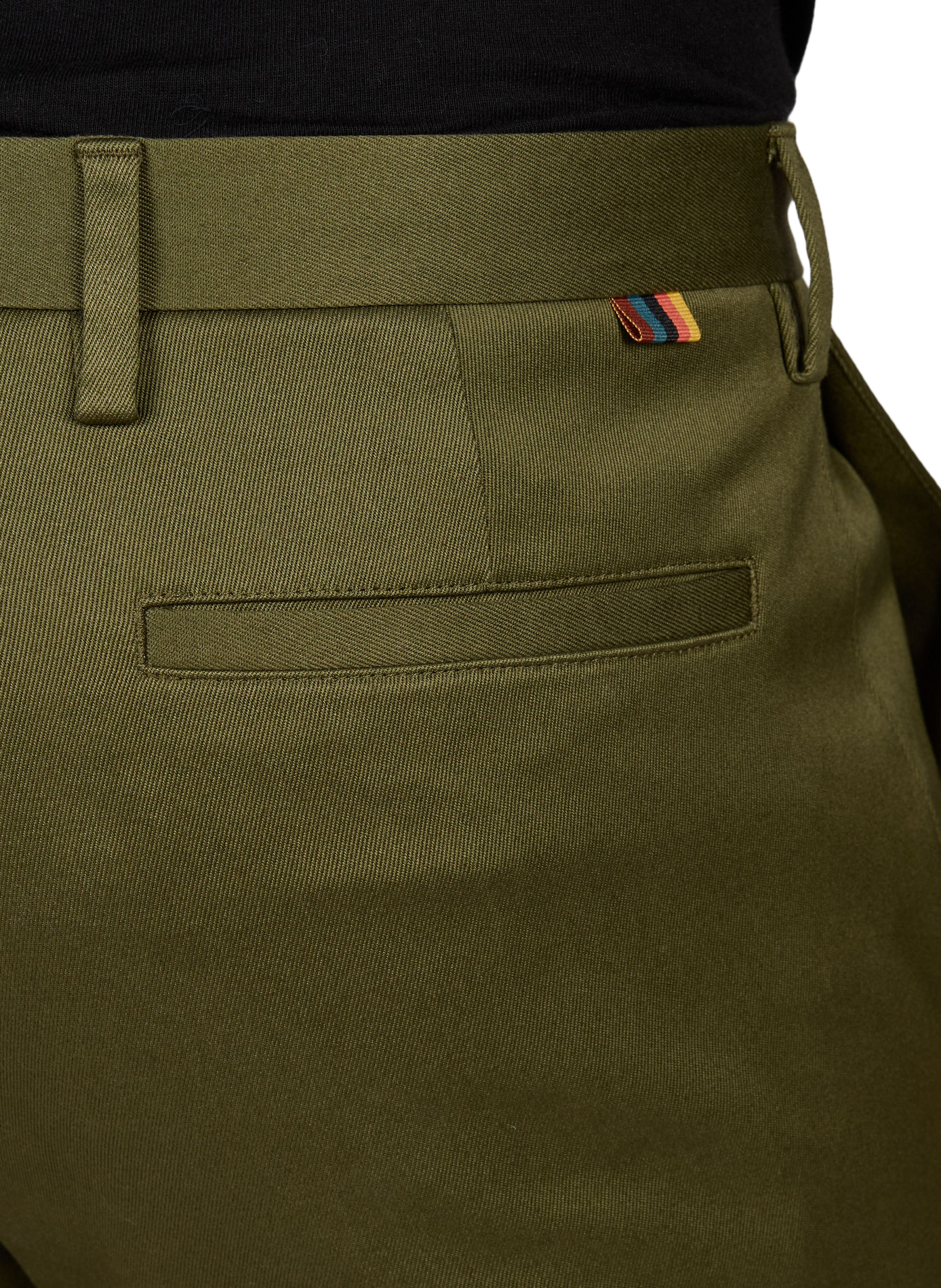 Pantalon chino slim à taille basse en coton mélangé PAUL SMITH Vert