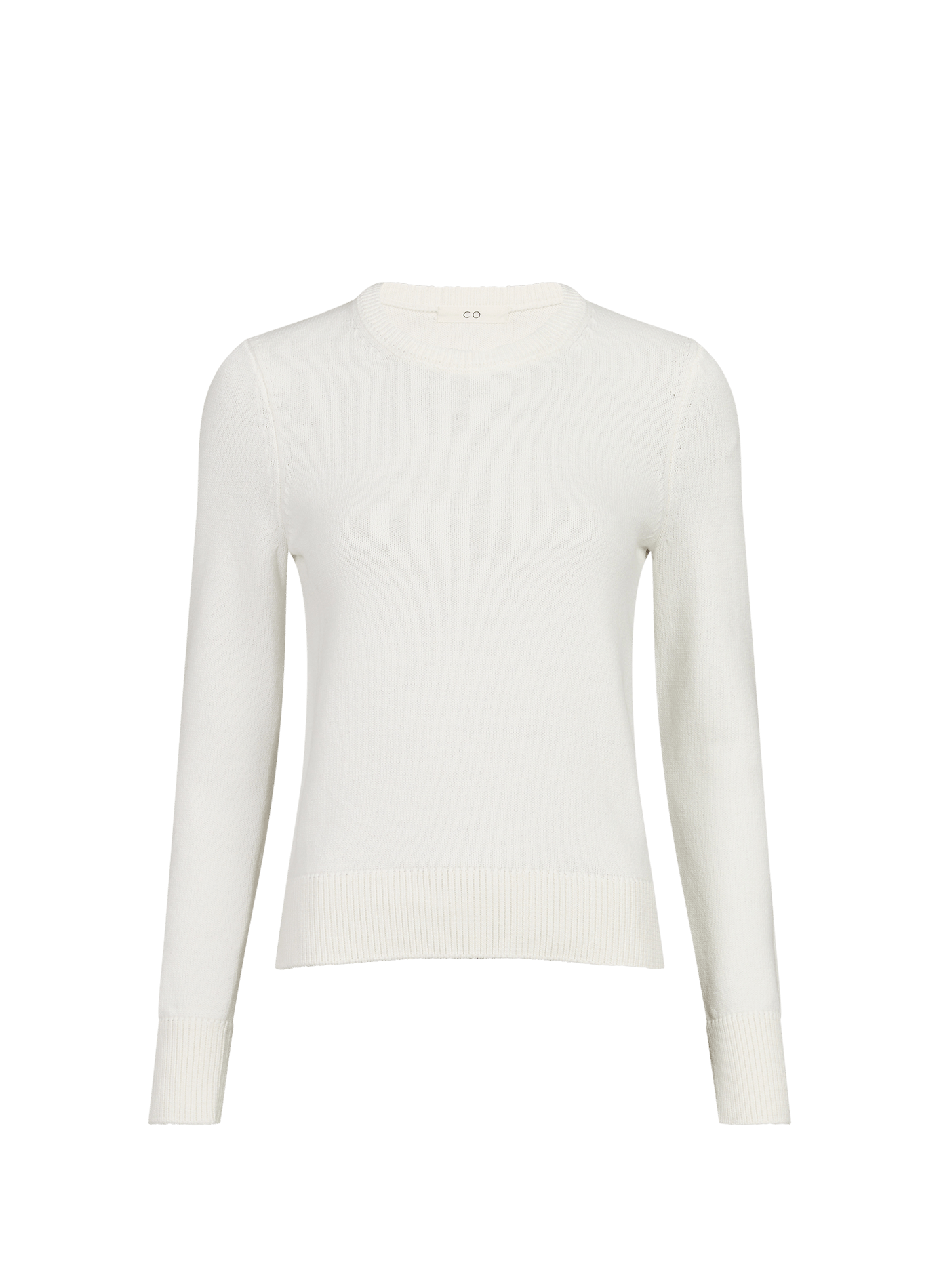 Straight fit cotton blend sweater CO Beige