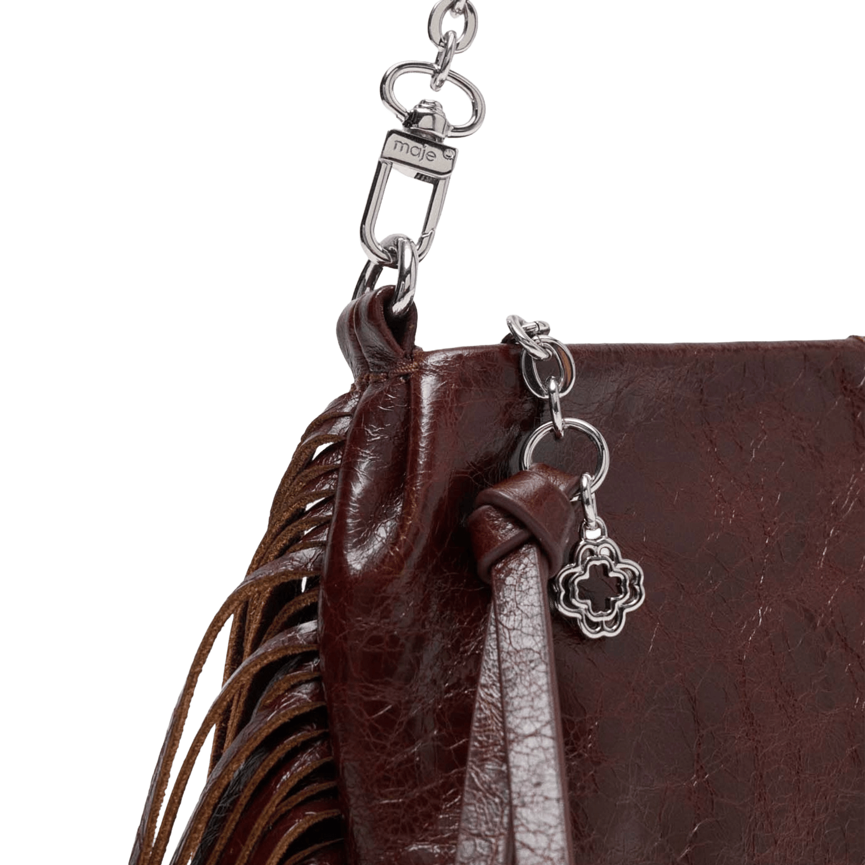 Pochette en cuir miss m pouch MAJE Marron
