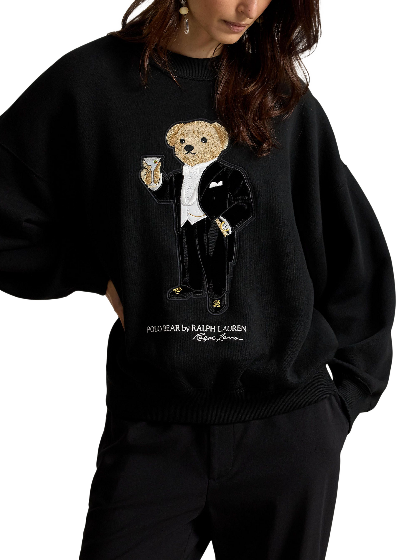 Loose-Fitting Embroidered Sweatshirt POLO RALPH LAUREN Black