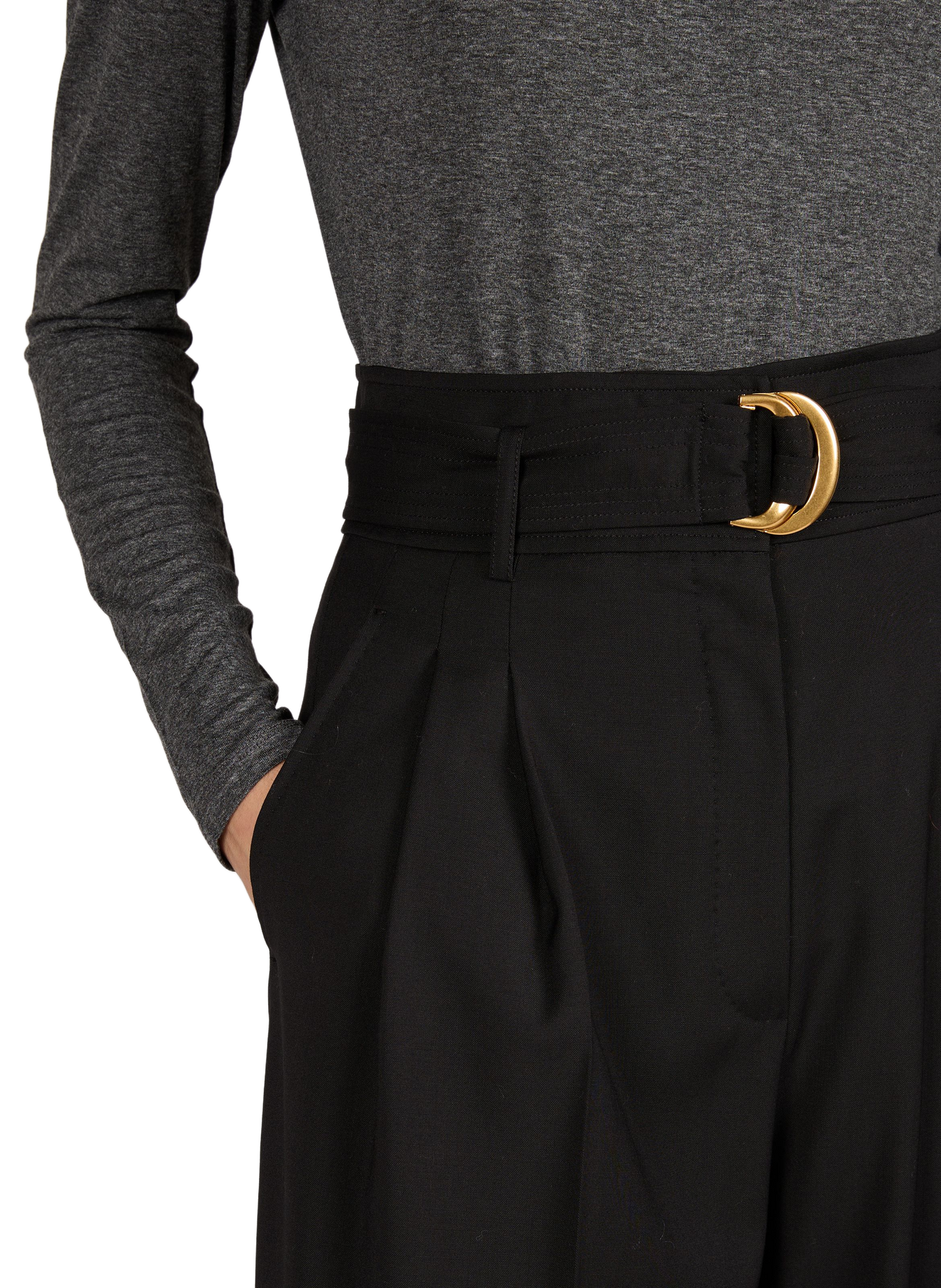 Wide-leg wool trousers MAX MARA STUDIO Black