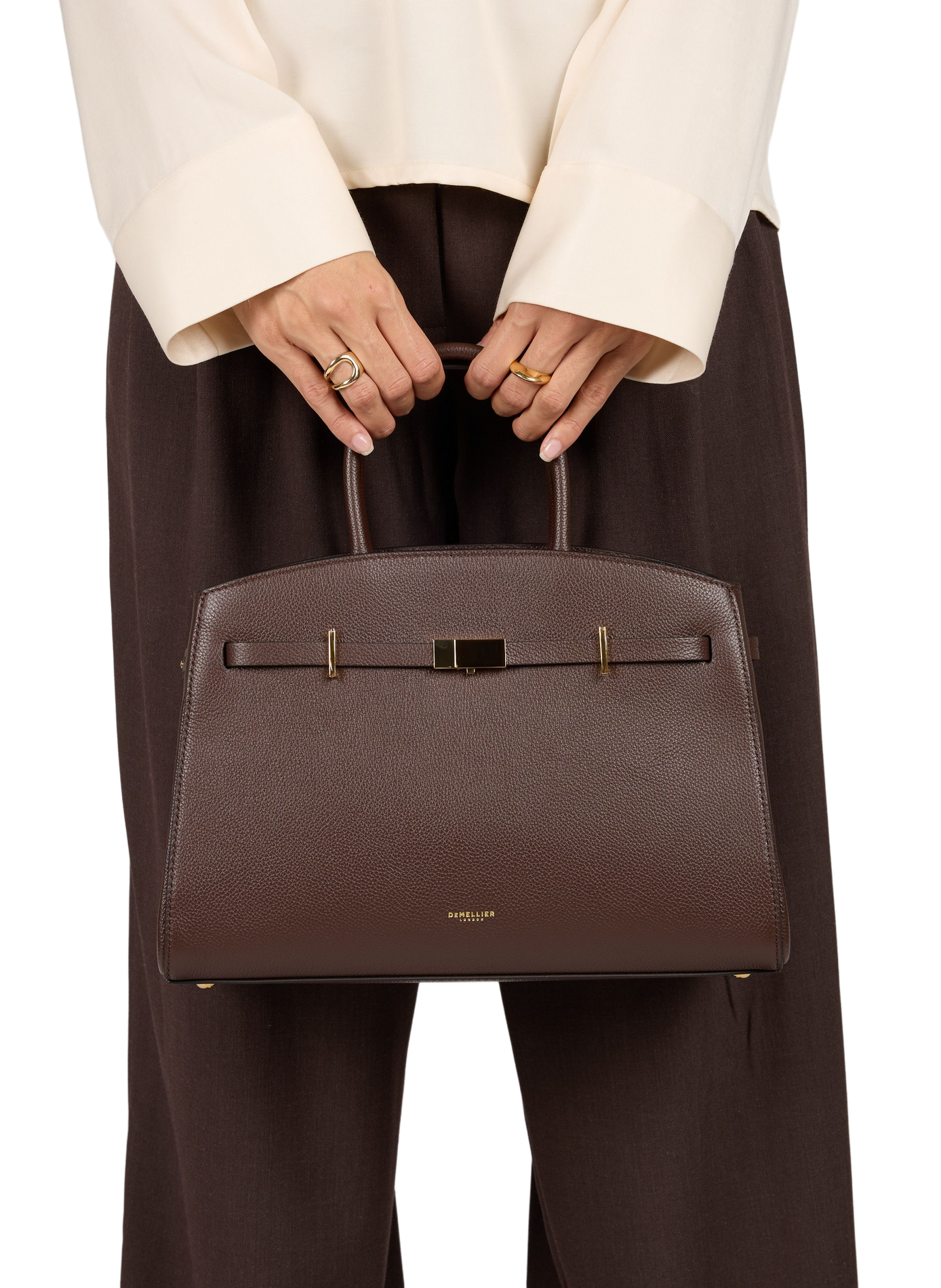 Galleria leather tote bag DEMELLIER LONDON Brown