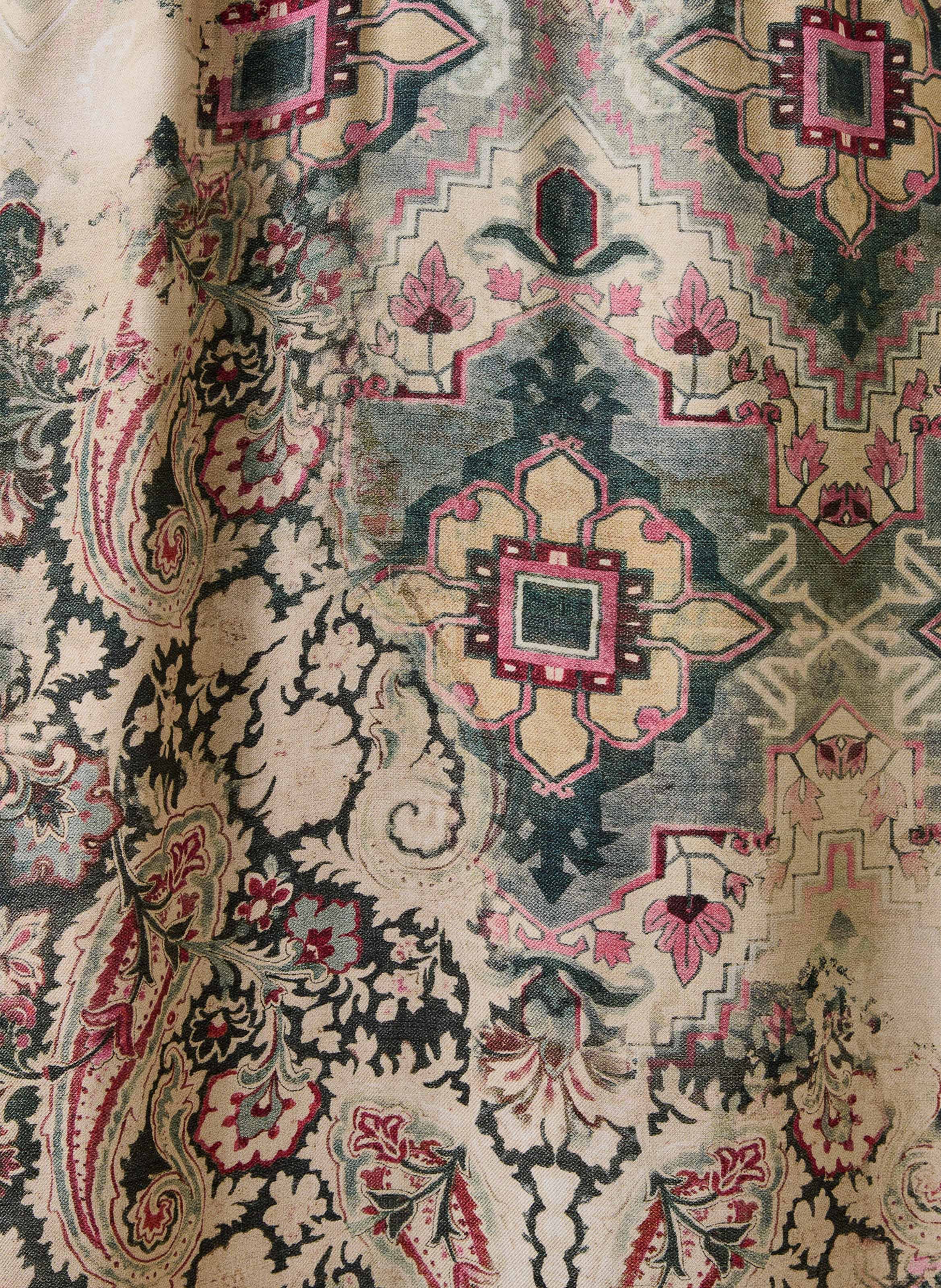 Lange rechte jurk met print LA FEE MARABOUTEE Wit
