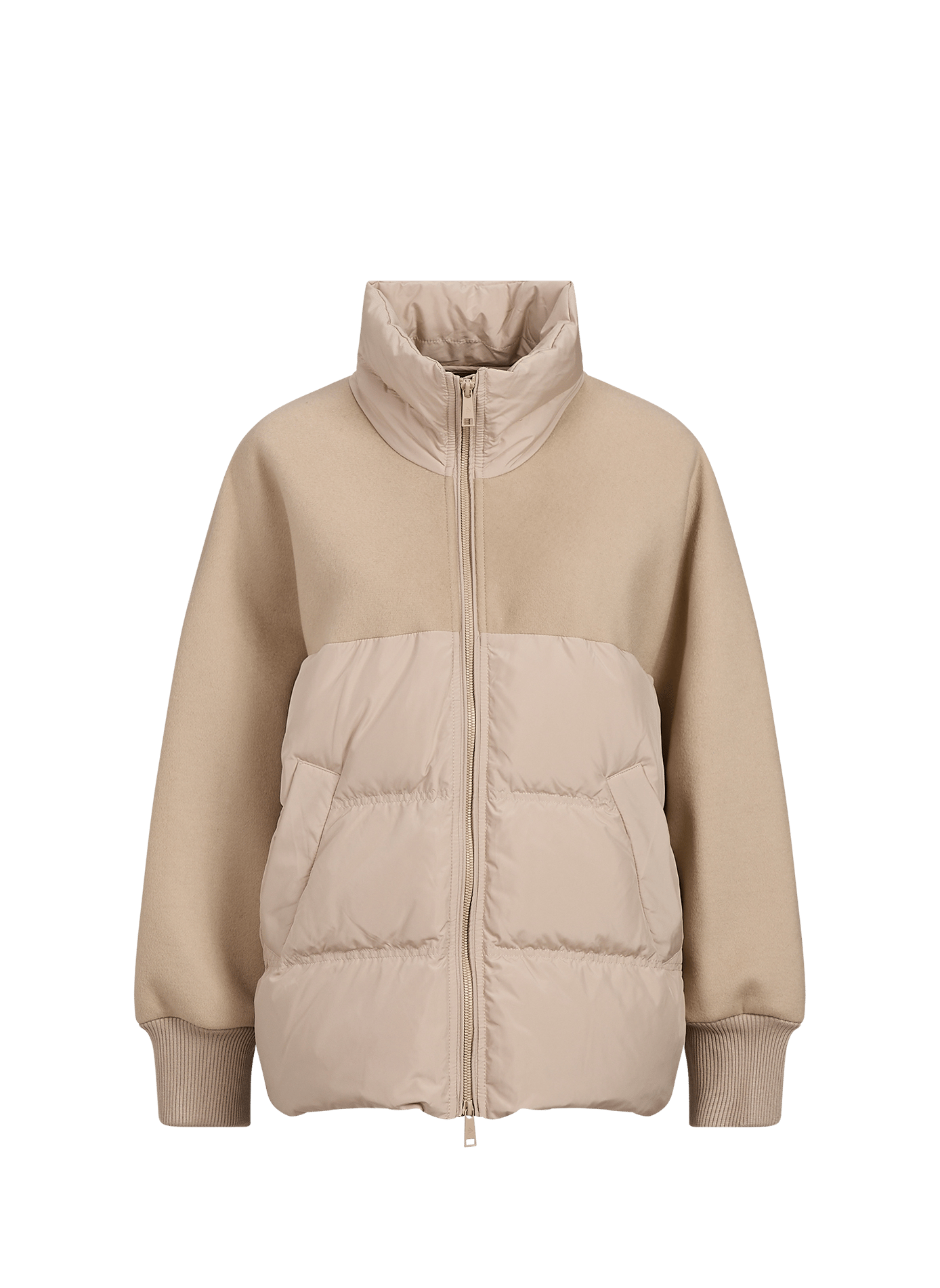Veste Loretta ample bi-matière en laine mélangée PALTO Beige