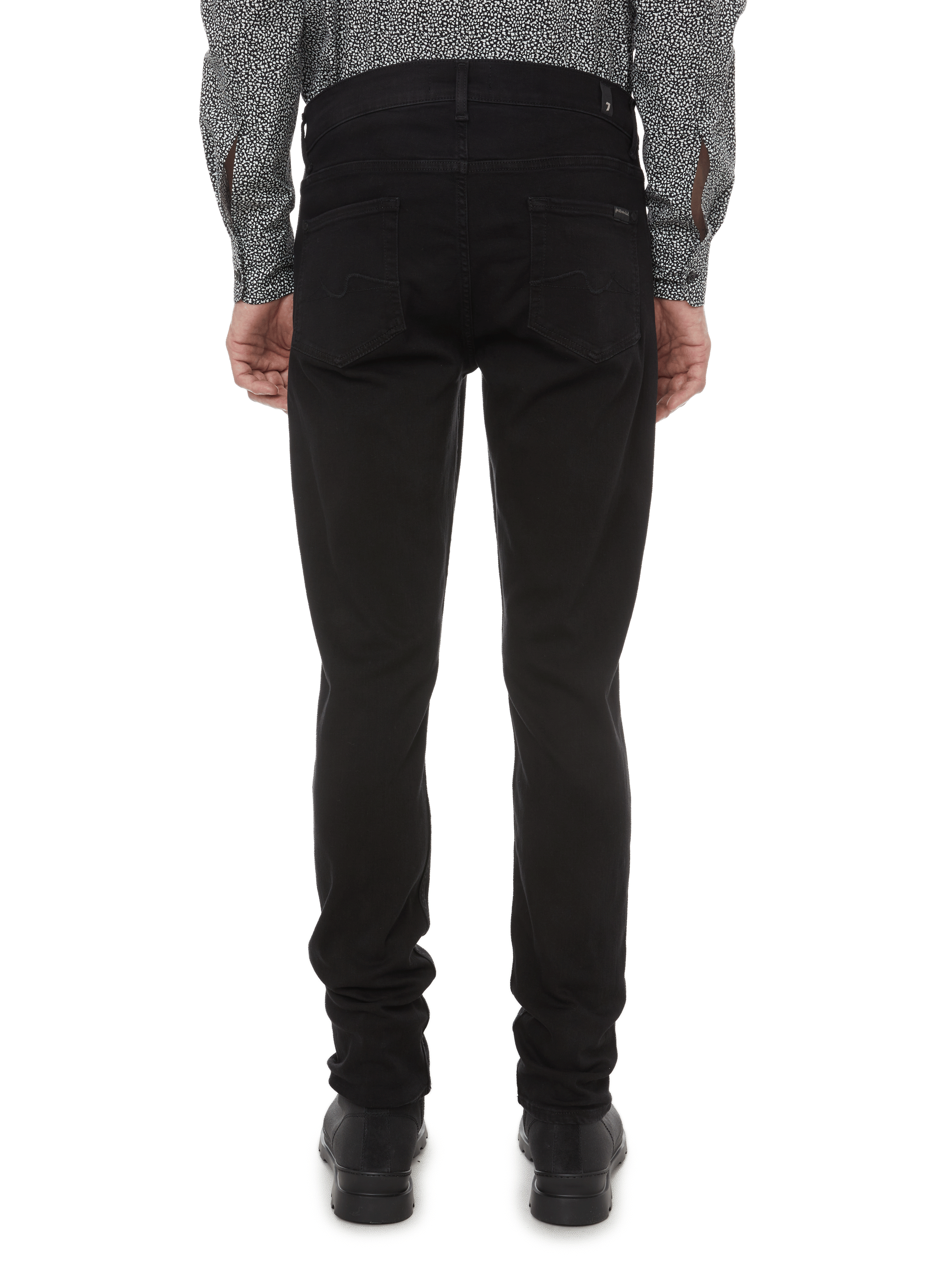 Jean Slimmy Tapered en coton stretch mélangé 7 FOR ALL MANKIND Noir