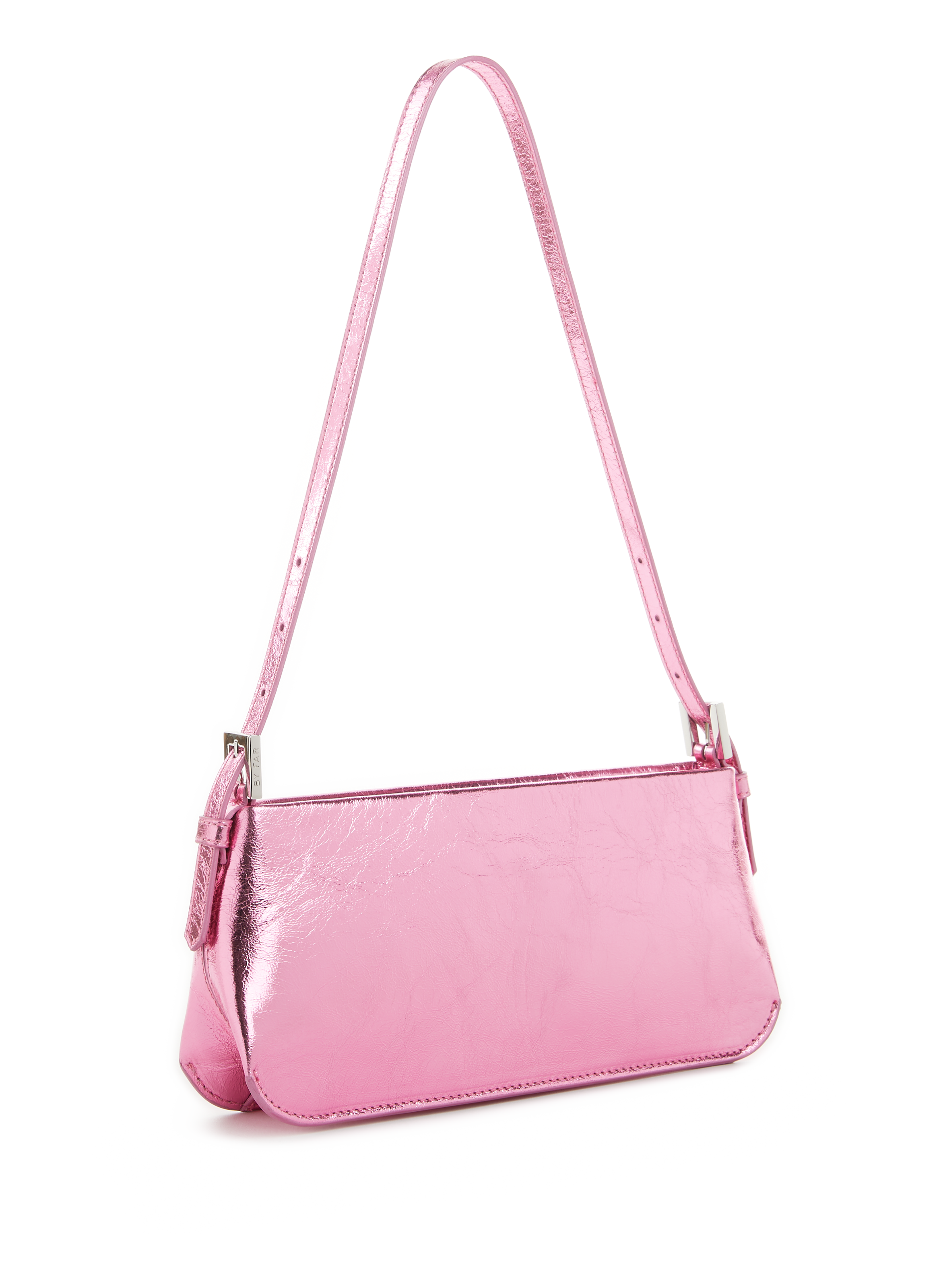 Sac porté épaule Dulce en cuir métallisé BY FAR Rose