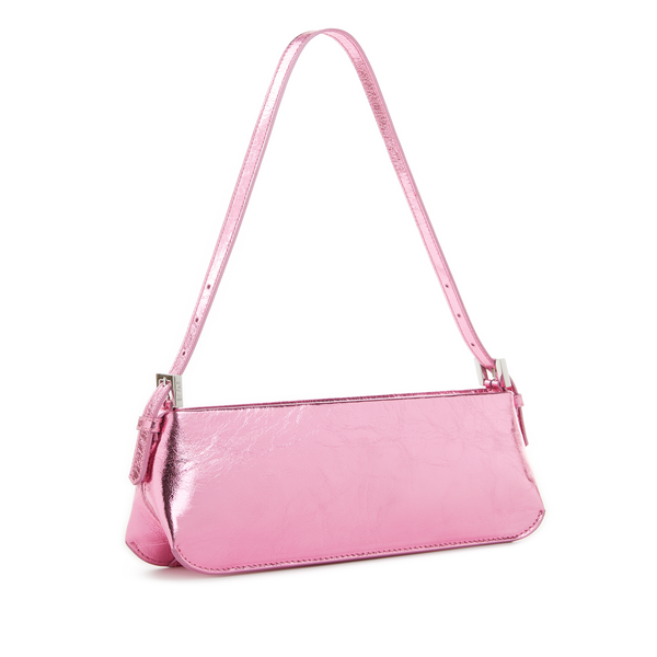 By Far Dulce Metallic Leather Shoulder Bag In Pink
