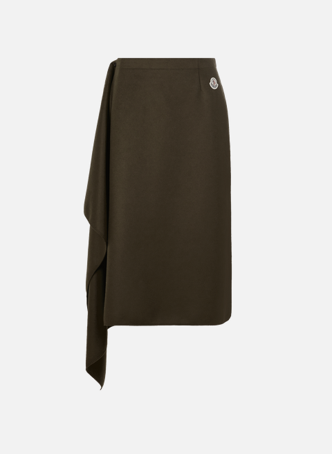 Gonna wool and cashmere skirt KhakiMONCLER 
