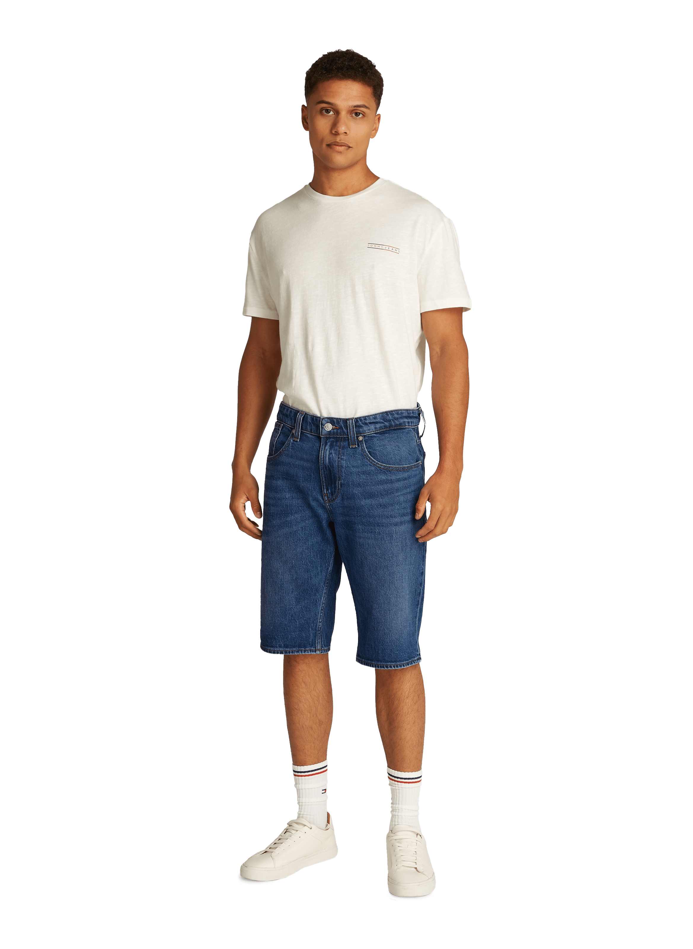 Bermuda en denim de coton  Bleu