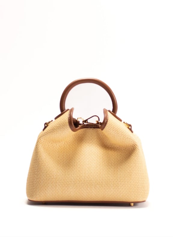 Sac à main baozi en raphia Marron by ELLEME ELLEME Sac à main baozi en raphia Marron