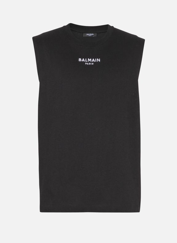 Débardeur brodé balmain paris Noir by BALMAIN BALMAIN Débardeur brodé balmain paris Noir