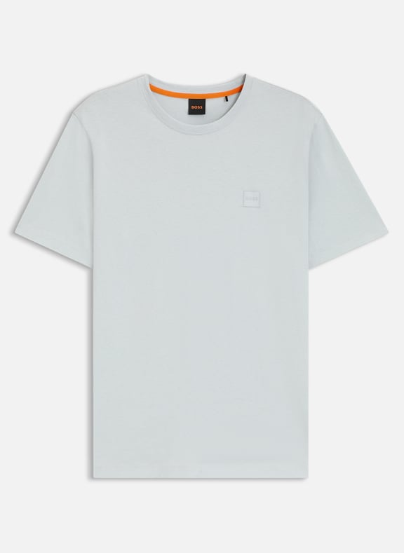 Tee-shirt à manches courtes col rond en coton Argent by BOSS BOSS Tee-shirt à manches courtes col rond en coton Argent