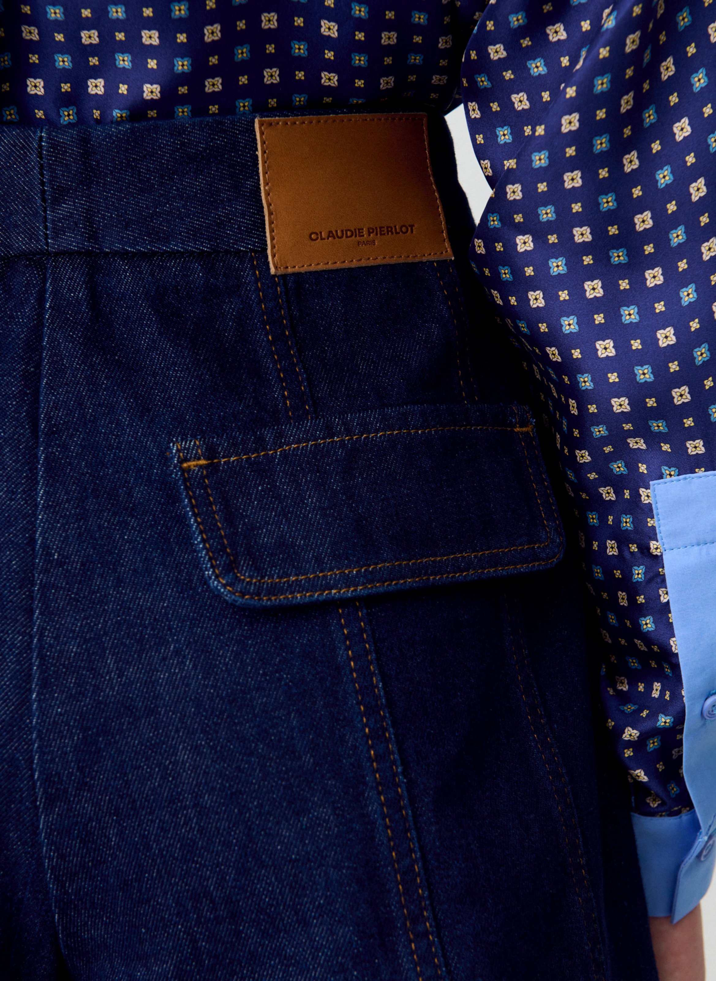 Short en jean en coton CLAUDIE PIERLOT Bleu