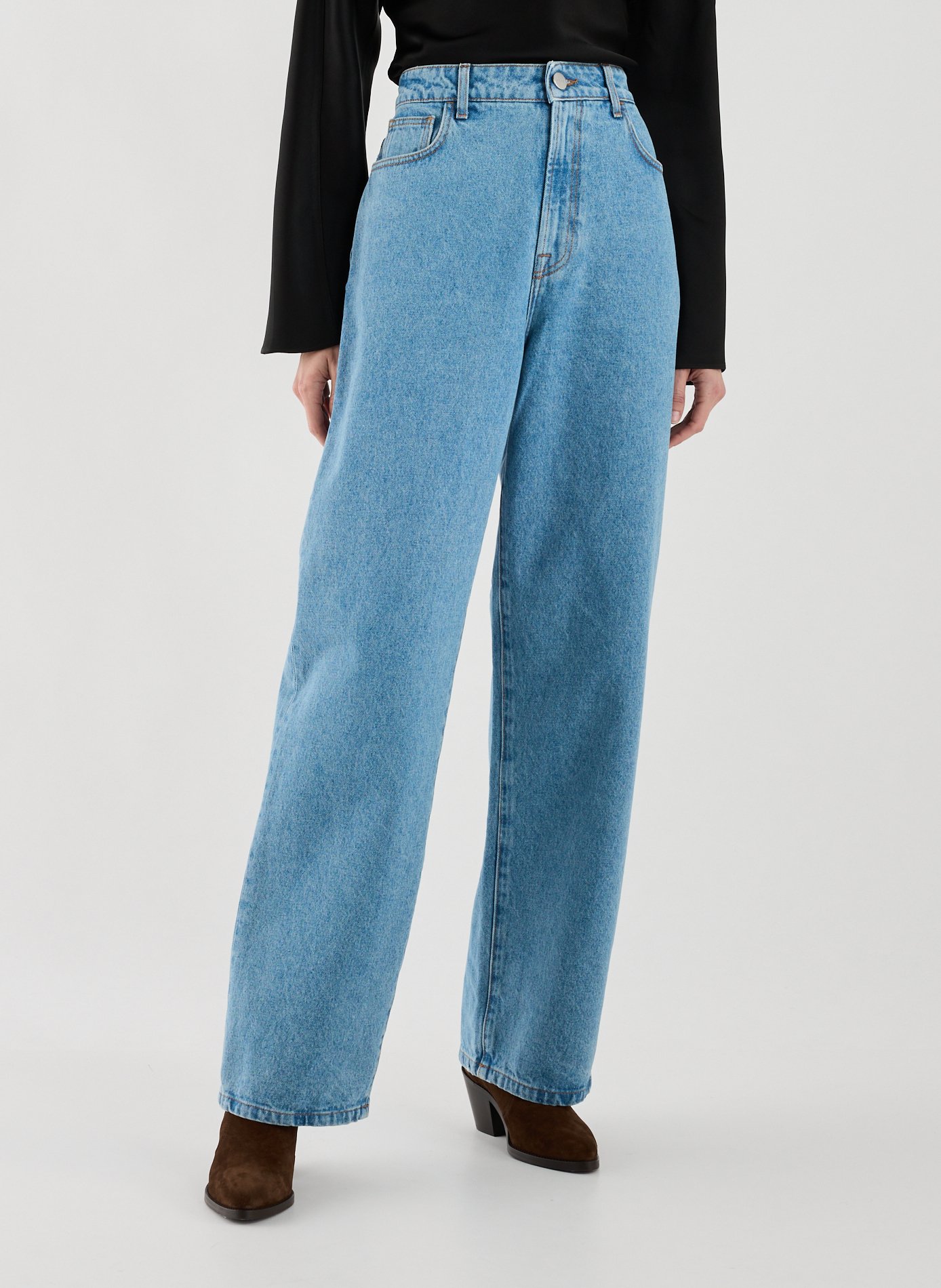 ROHE FRAMES Jeans large en coton Bleu