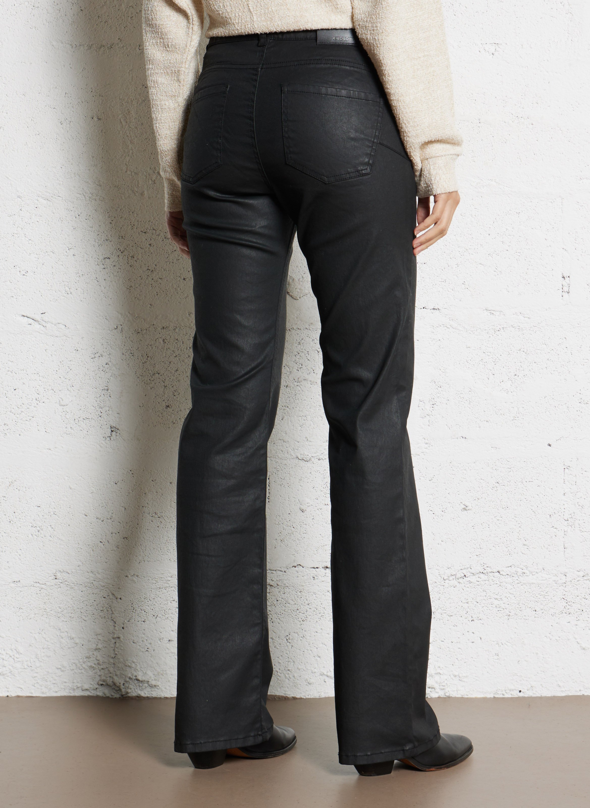Jean bootcut enduit victoria IKKS Noir