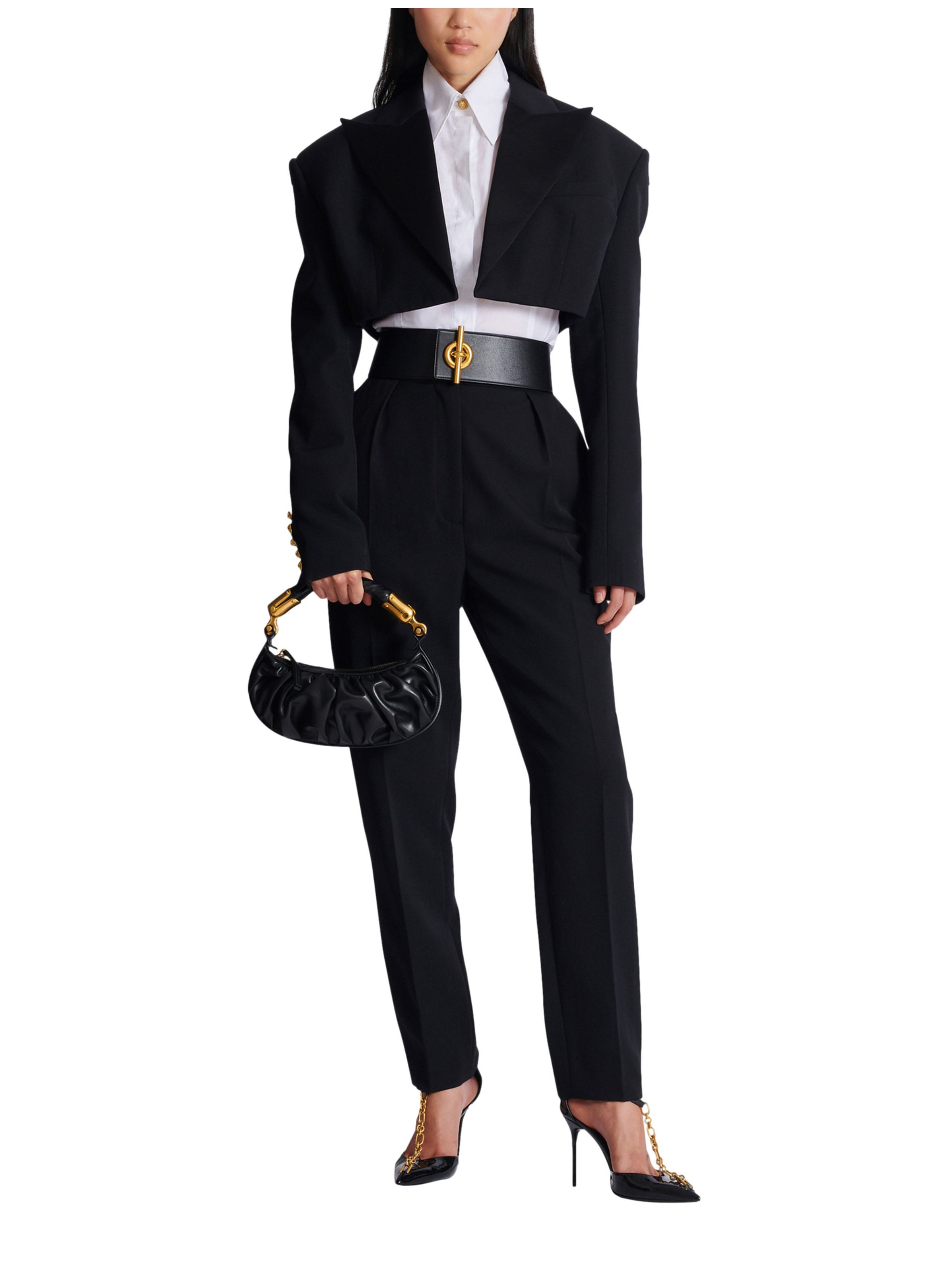 Chemise en popeline de coton BALMAIN Blanc