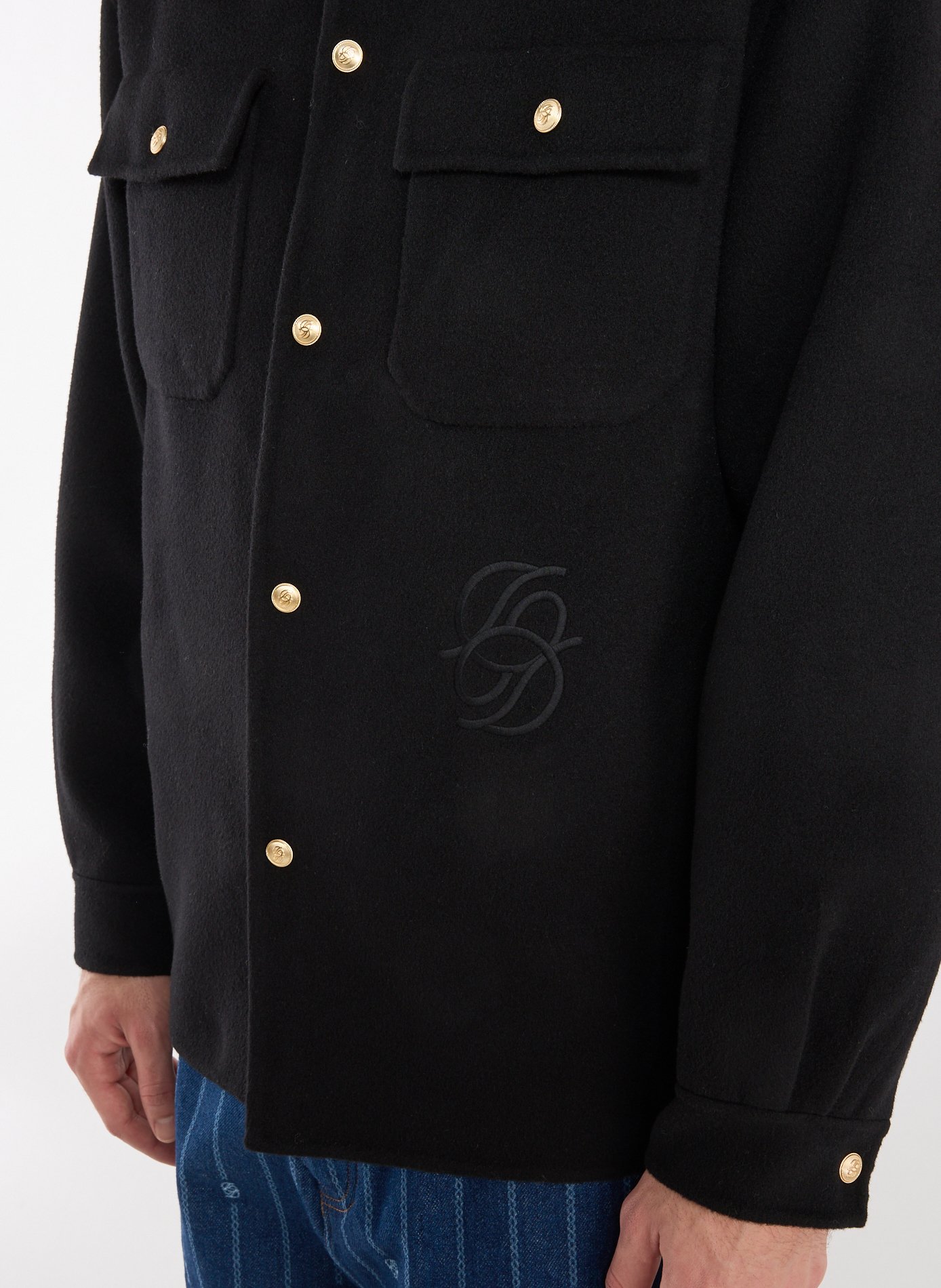 The wool overshirt DROLE DE MONSIEUR Black
