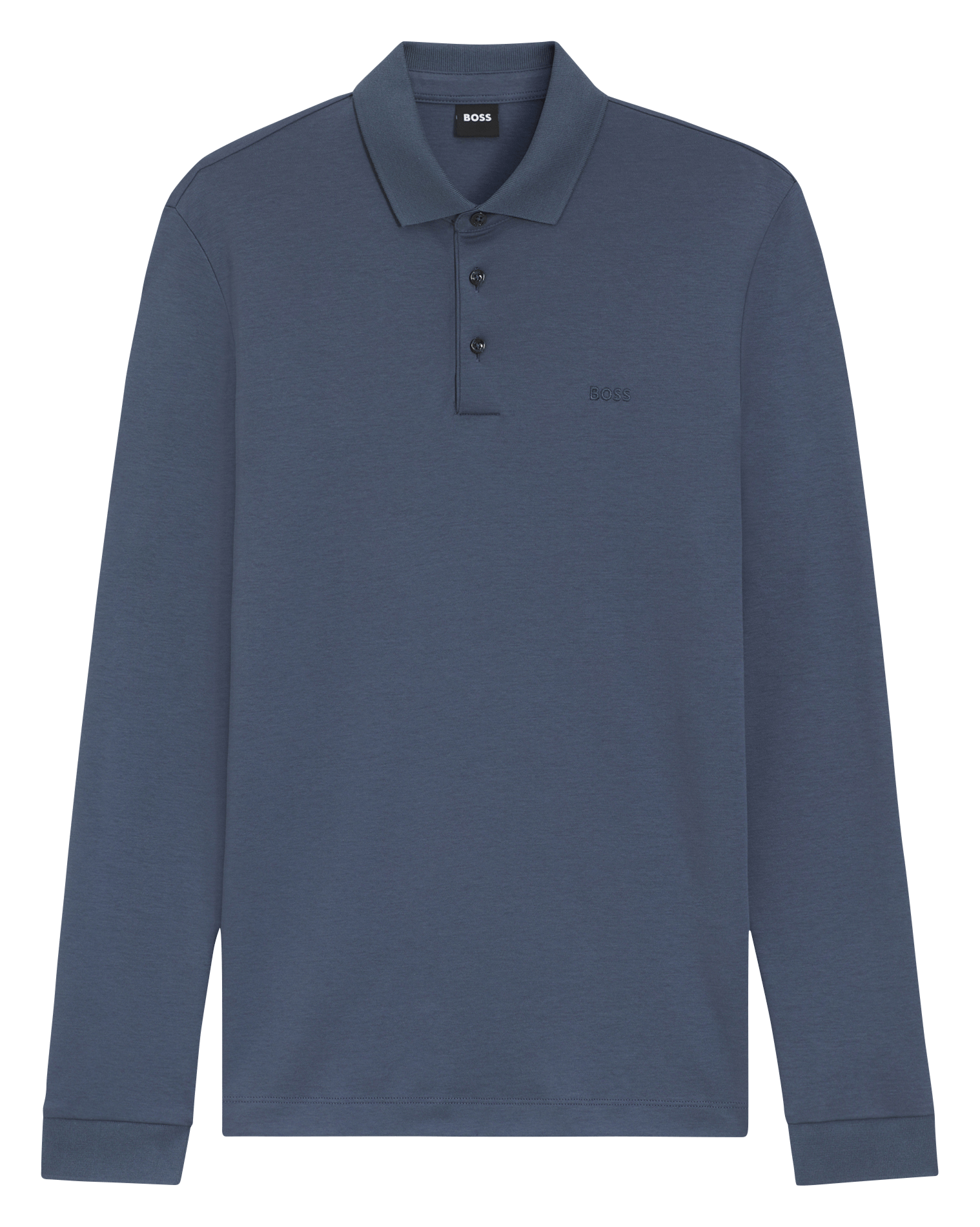 Polo col classique en coton BOSS Bleu