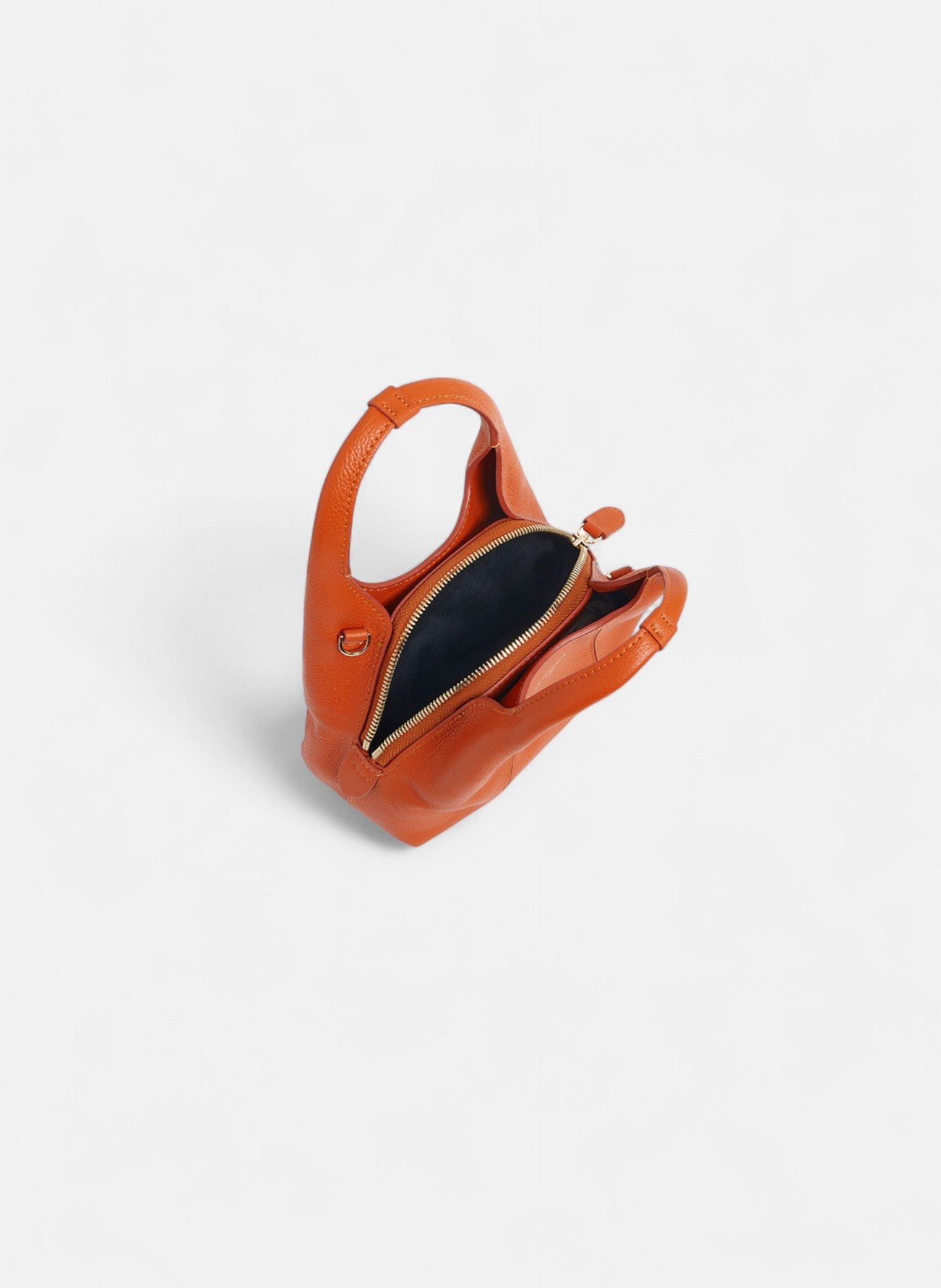 Mini sac à main juliette en cuir grainé LE TANNEUR Orange