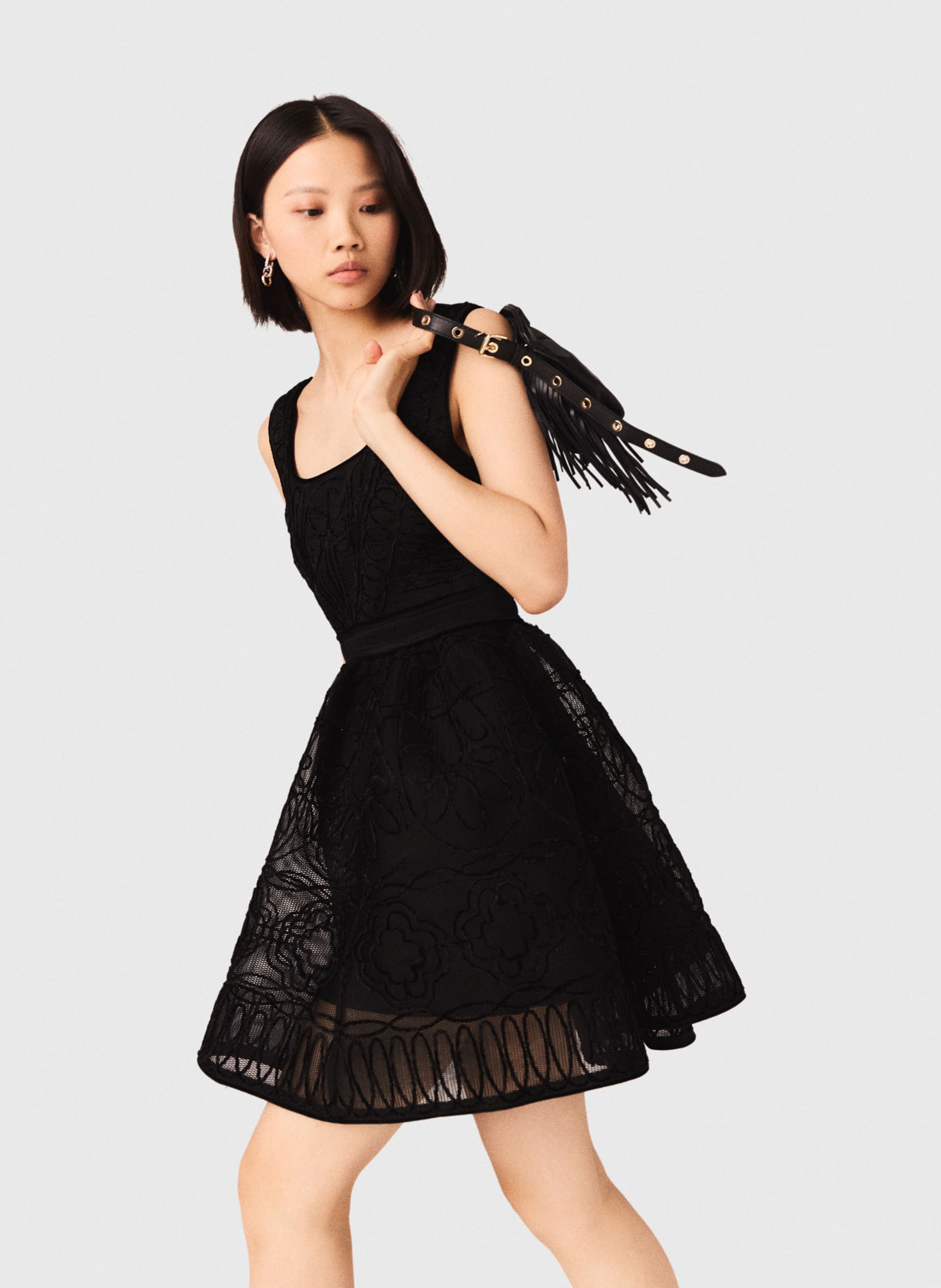 Robe courte patineuse MAJE Noir