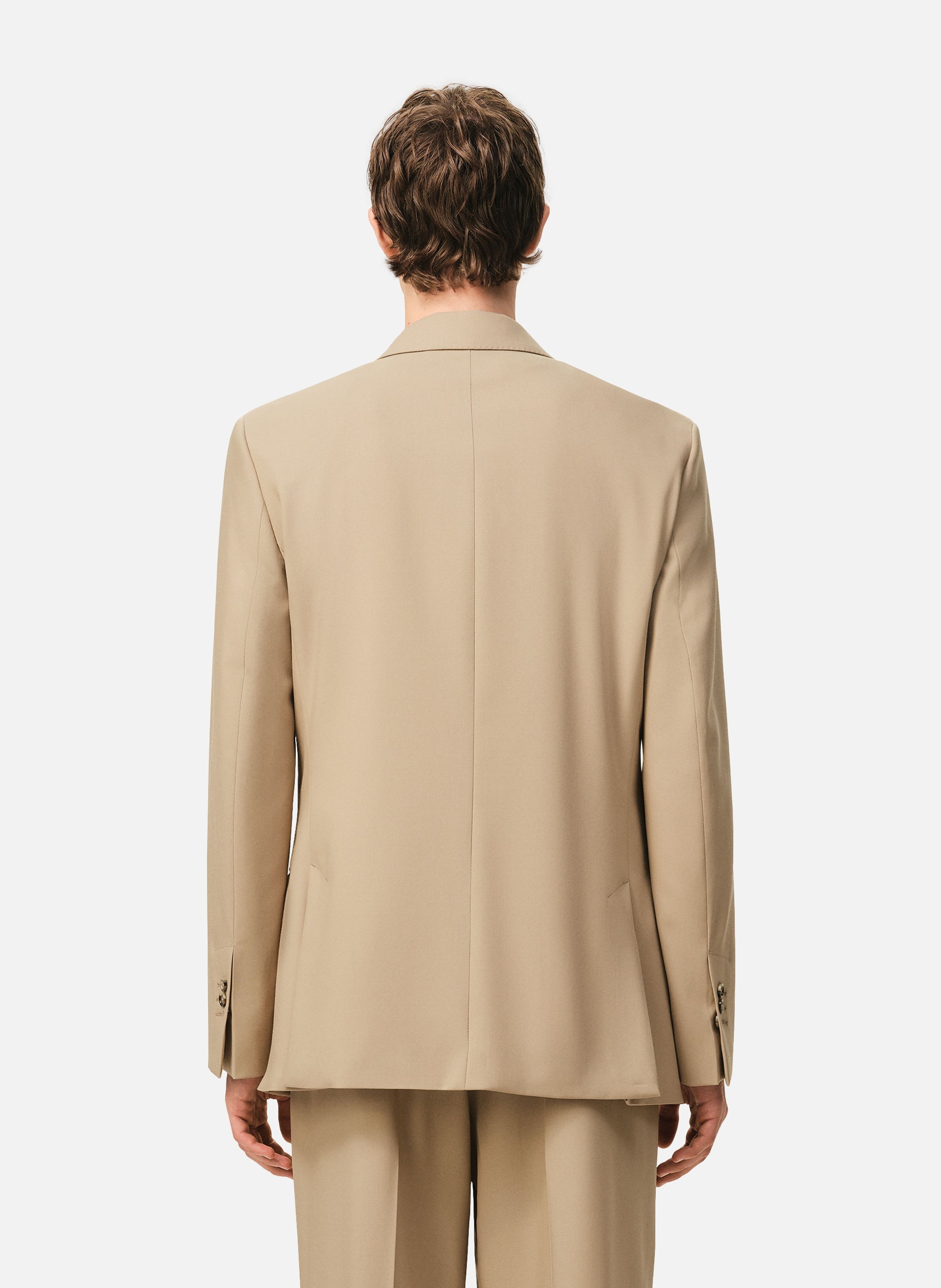 Veste droite double boutonnage en laine vierge AMI PARIS Beige