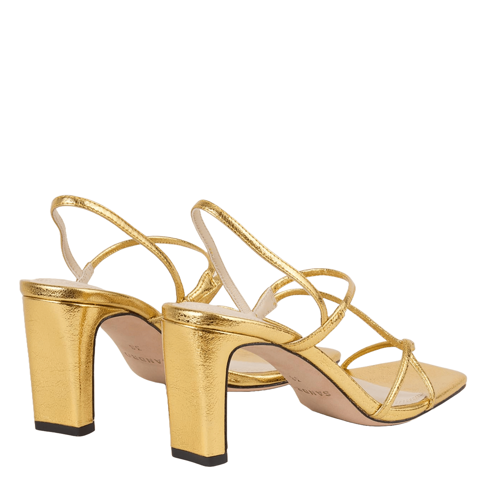 Sandales à fines brides en cuir SANDRO Doré