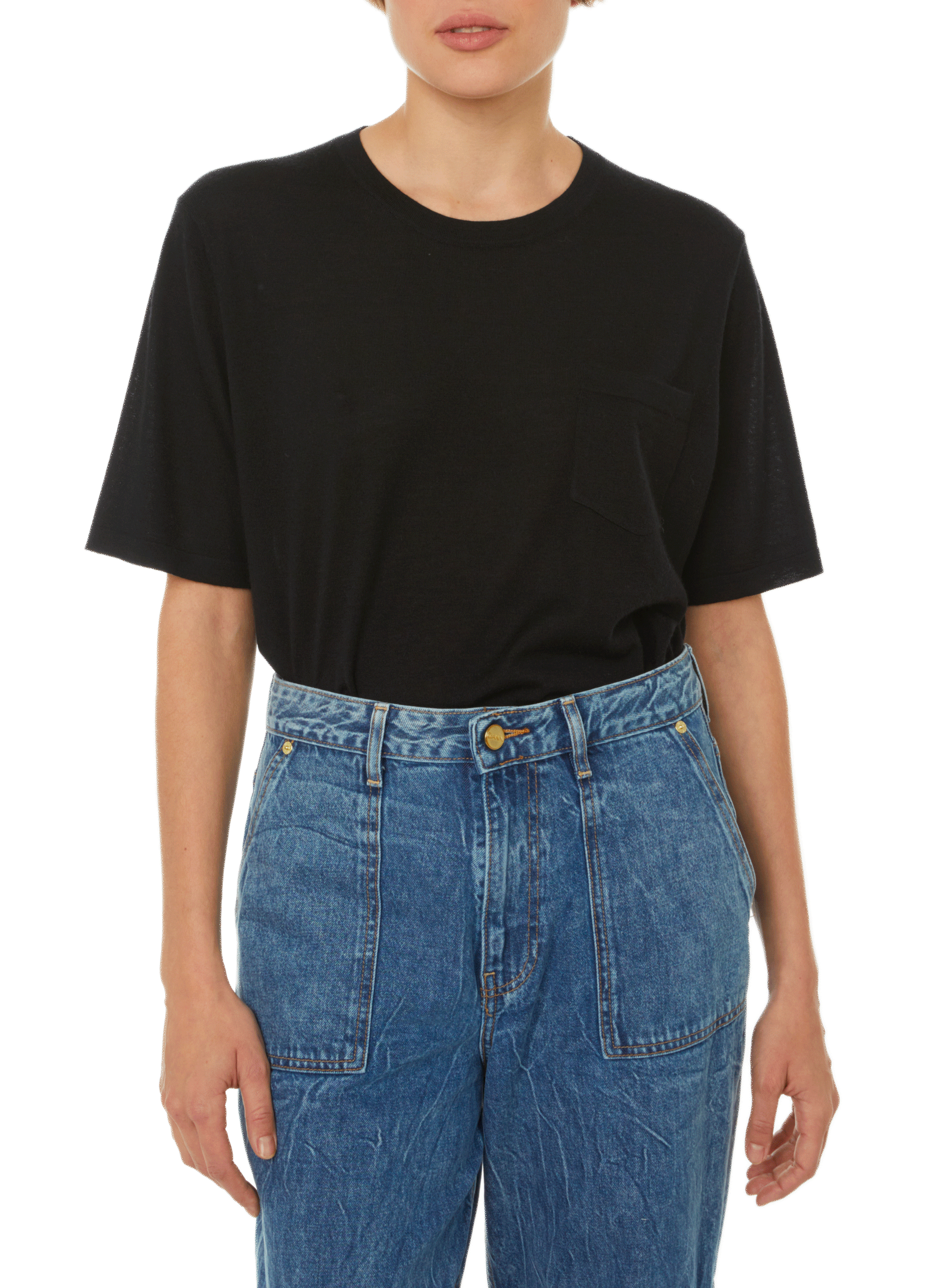 Cashmere T-shirt CRUSH COLLECTION Black