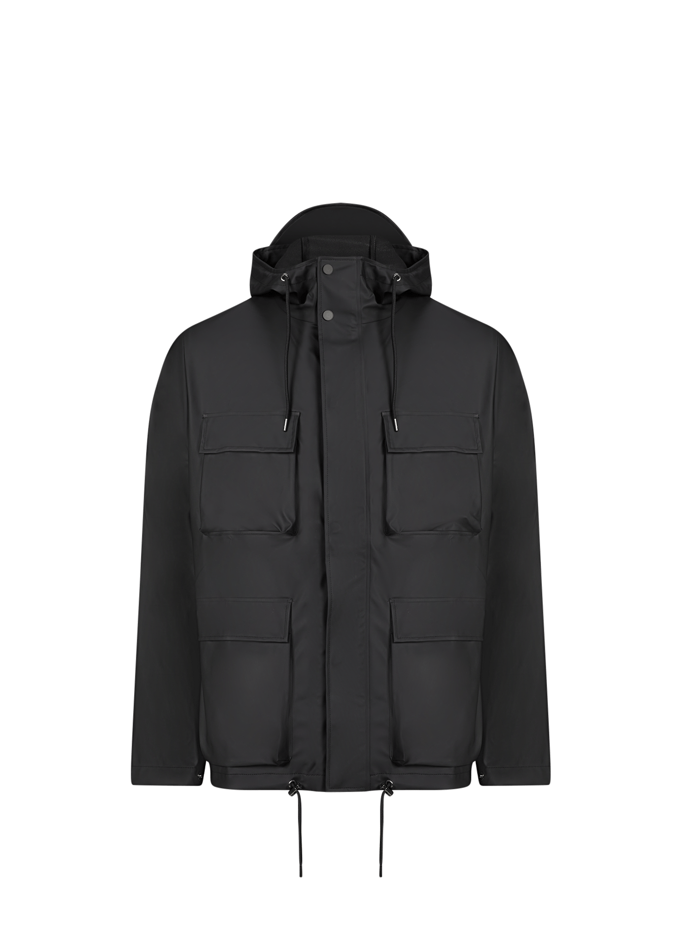 Veste imperméable Pocket Jacket W3 à capuche RAINS Noir