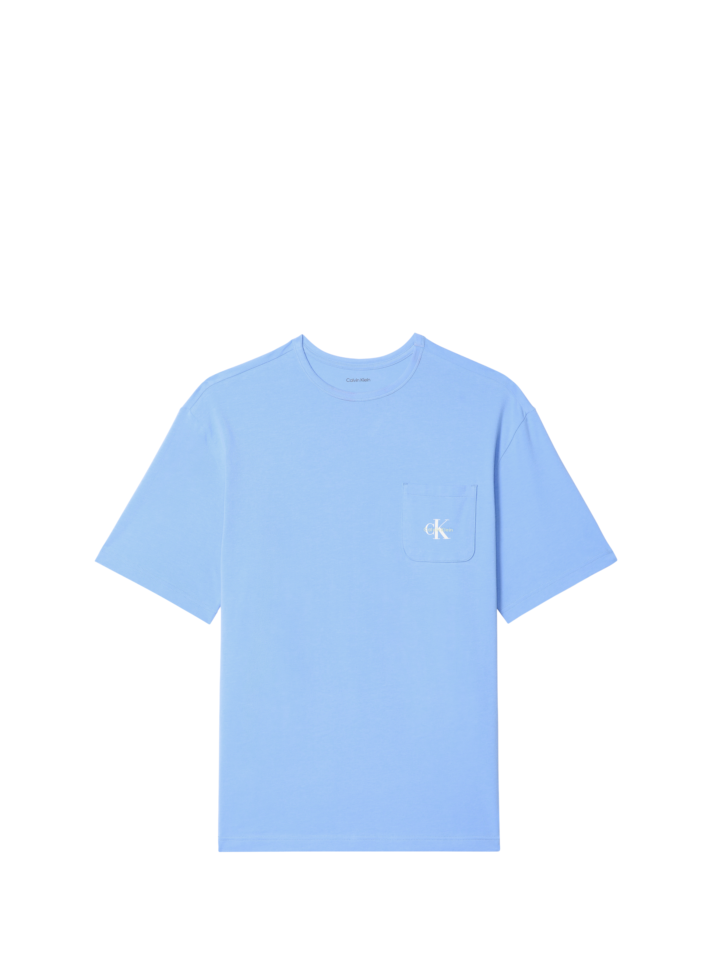 Cotton-blend round-neck T-shirt CALVIN KLEIN Blue