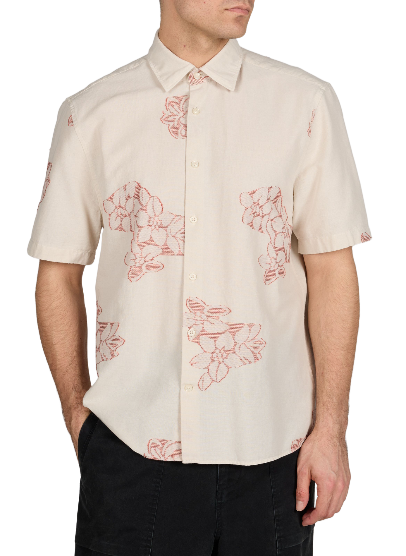 Straight embroidered shirt in blended cotton STRELLSON White