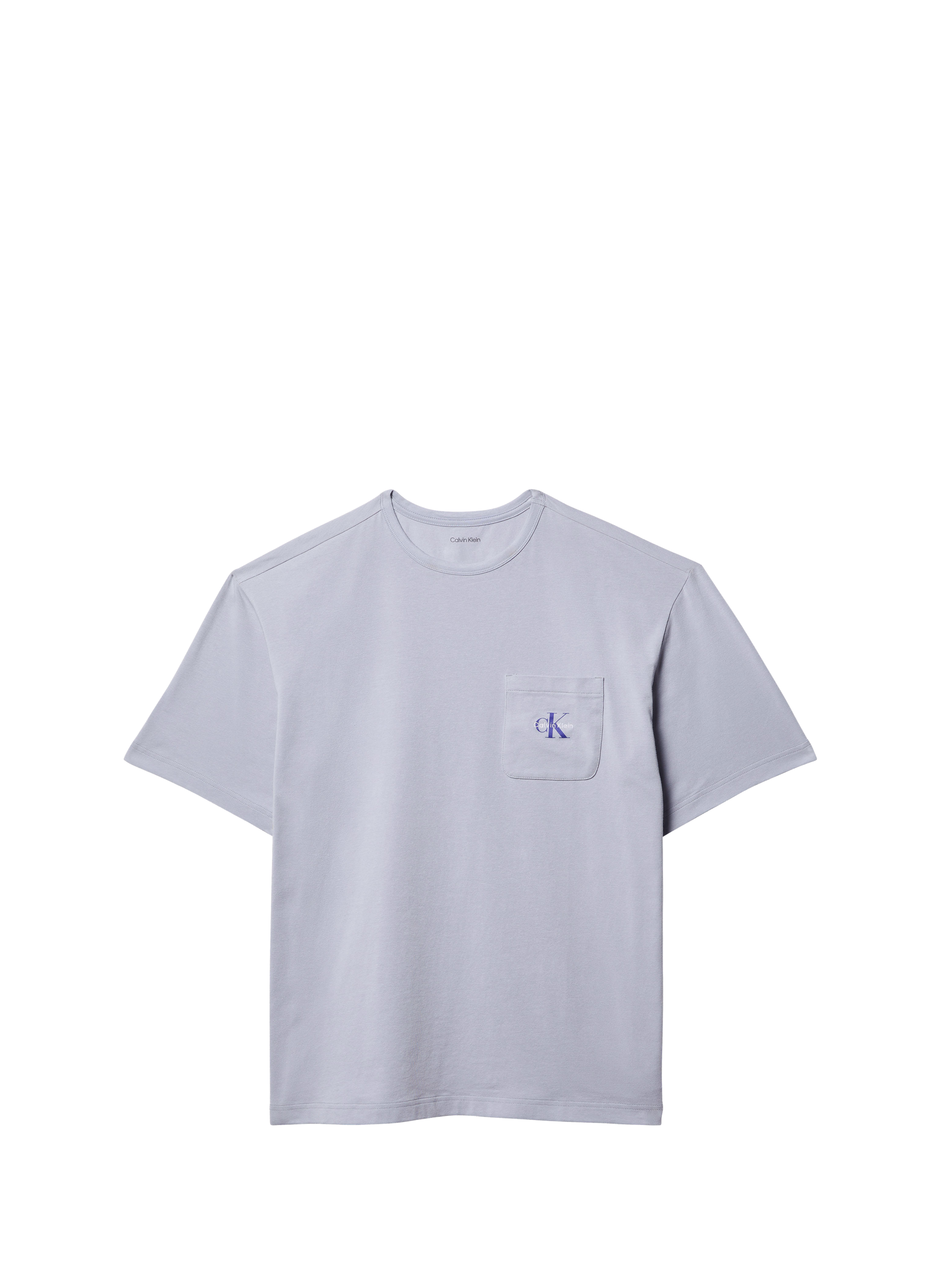 T-shirt col rond en coton mélangé CALVIN KLEIN Gris