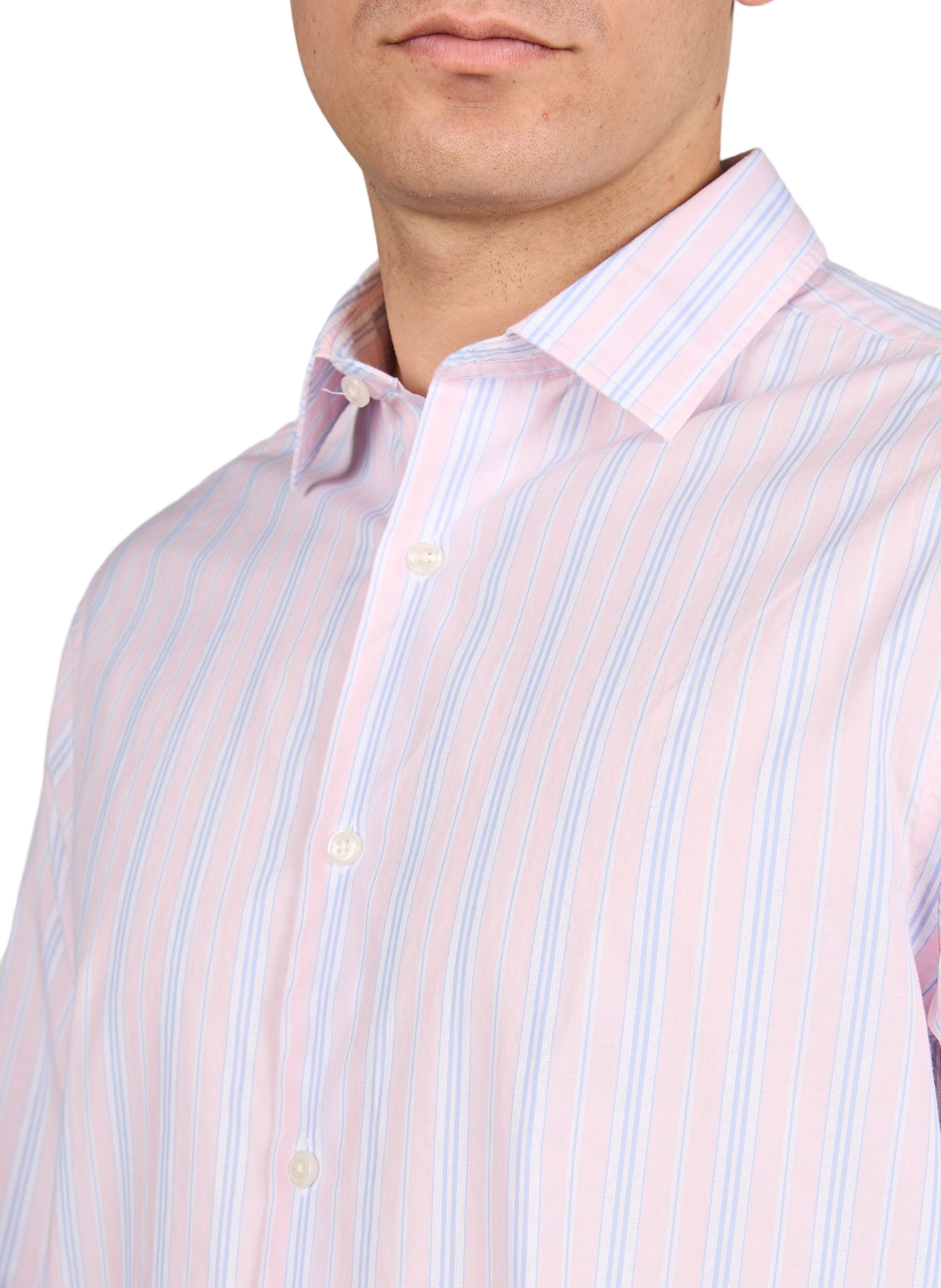 Chemise droite à rayures en coton GANT Rose