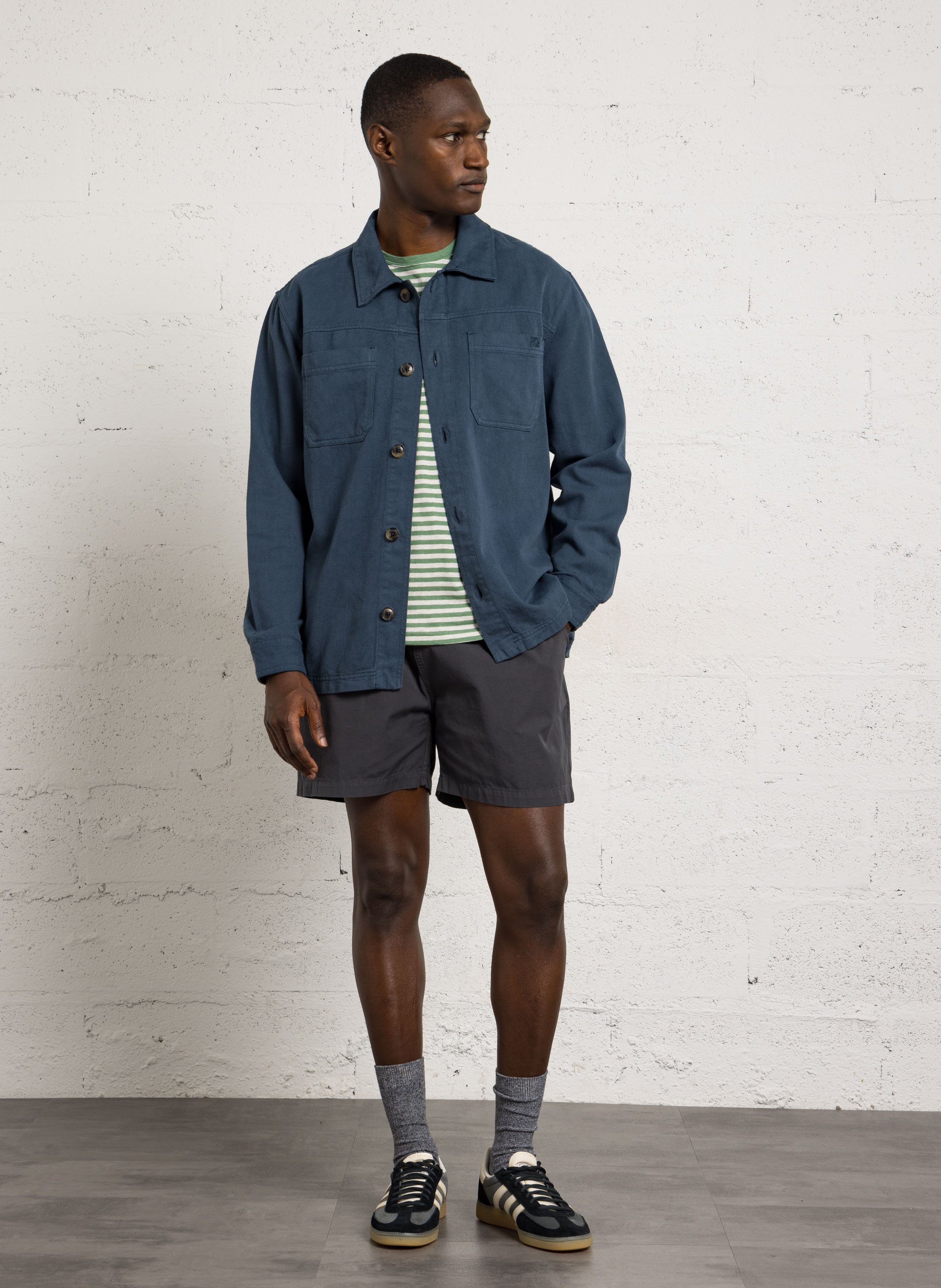 Deauville solid button-up overshirt ARMOR-LUX Blue