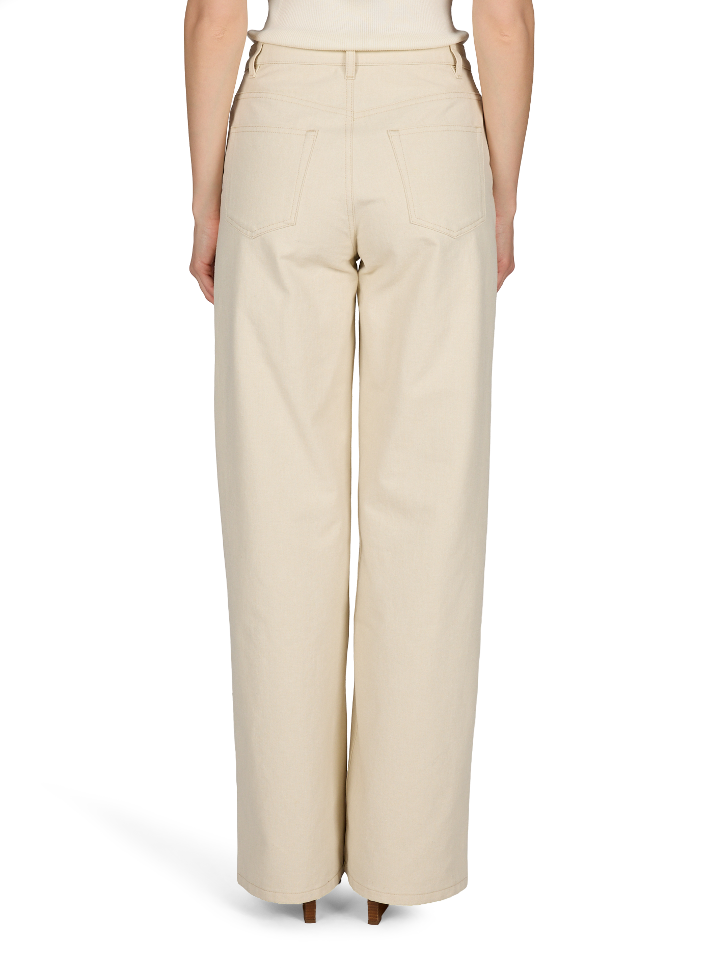 High-waisted Elisabeth jeans in a cotton blend A.P.C. Beige
