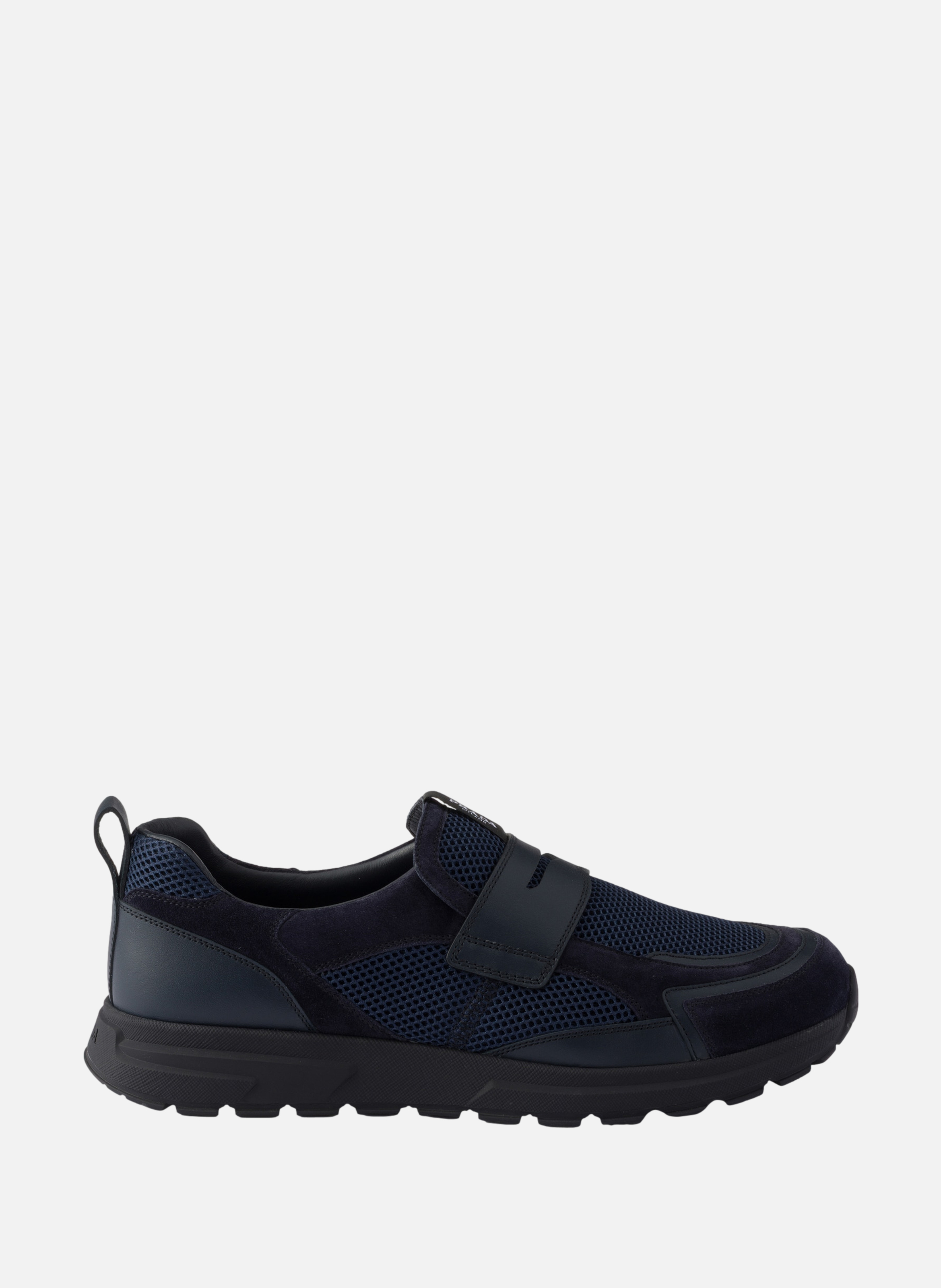 Mocassins prax en cuir et mesh PRADA Bleu