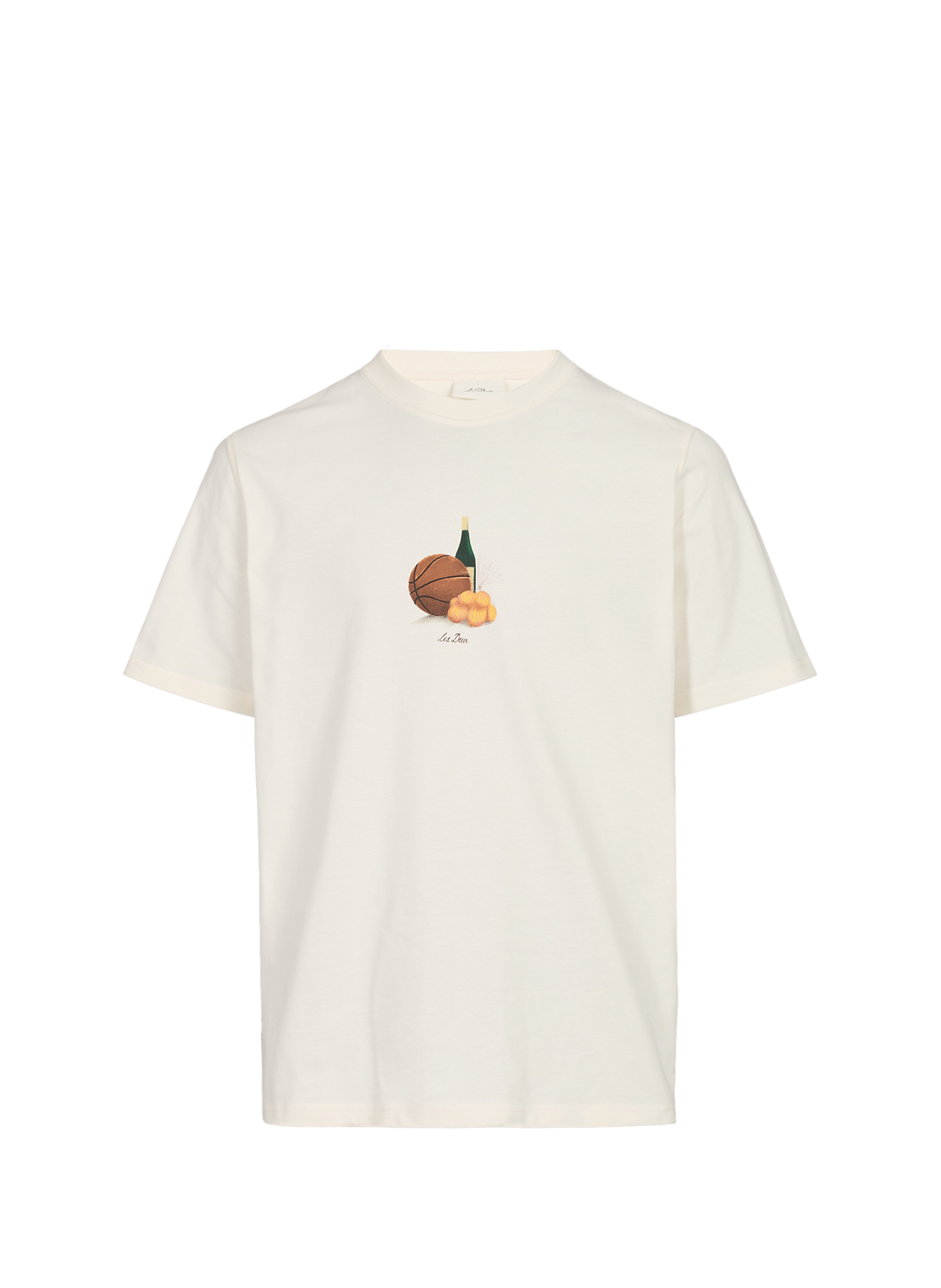 Straight printed cotton T-shirt LES DEUX White