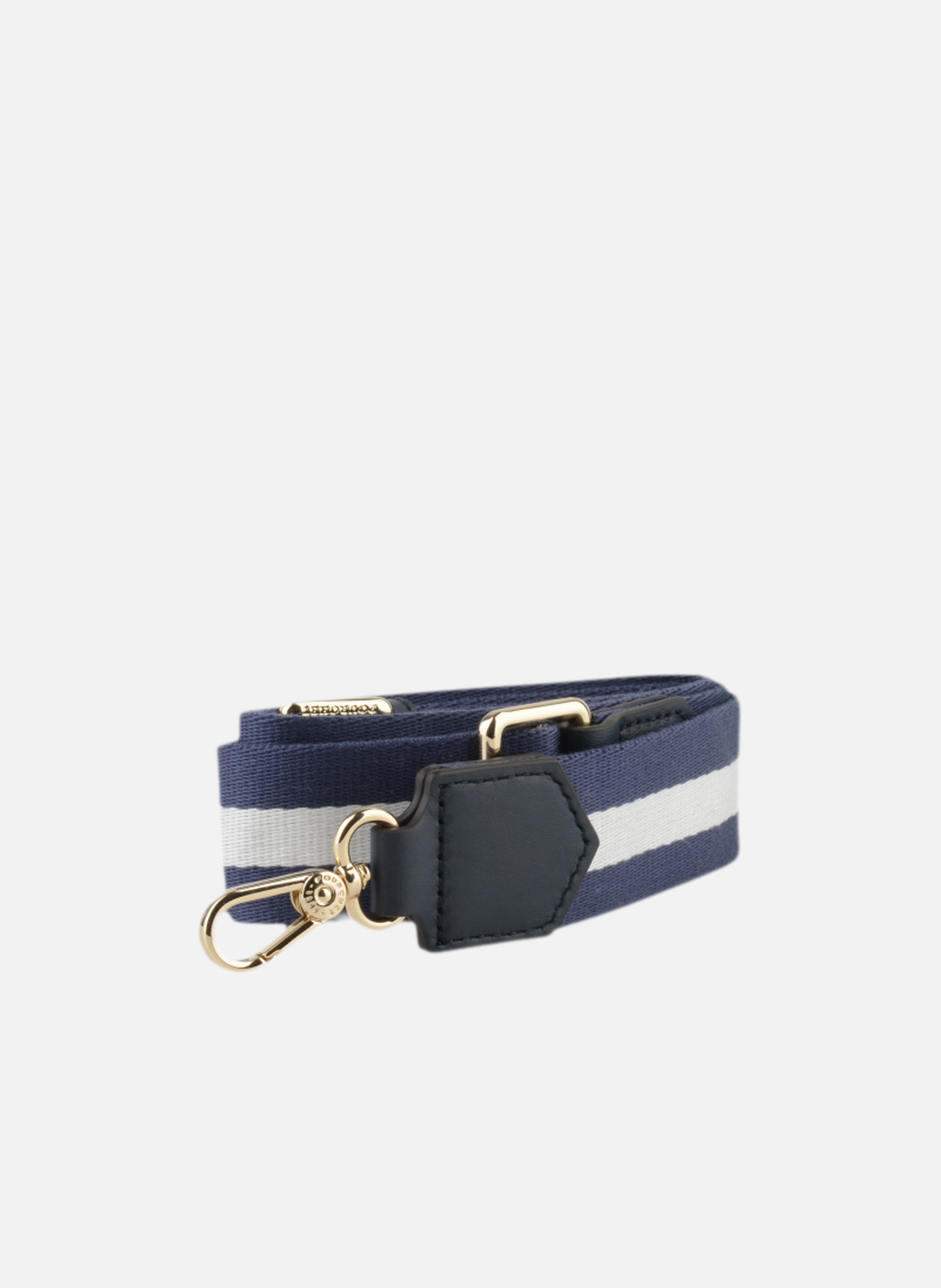 Bandoulière | bandoulière de sac à rayures en coton garni cuir  Marine