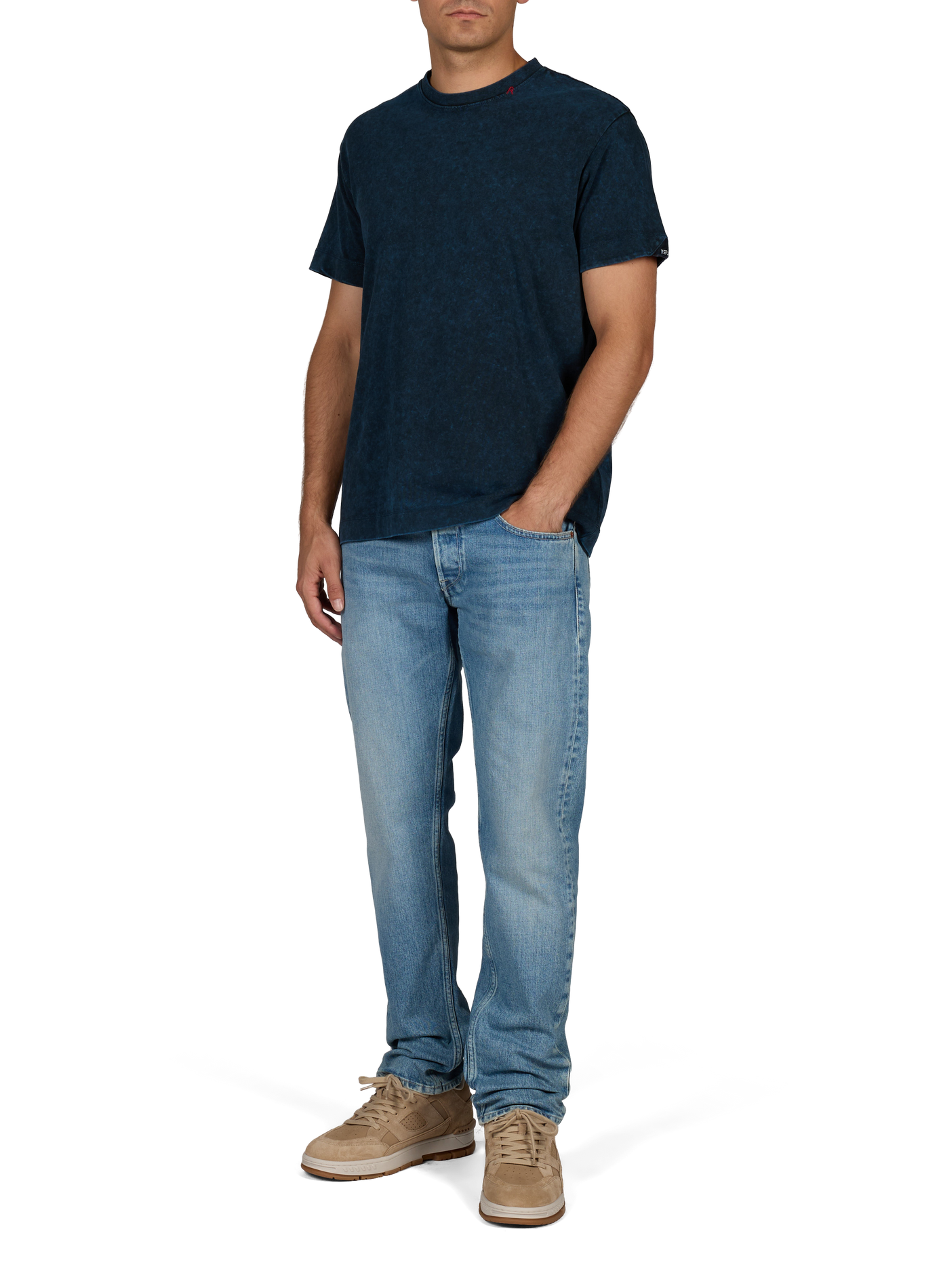 Round neck cotton t-shirt REPLAY Blue