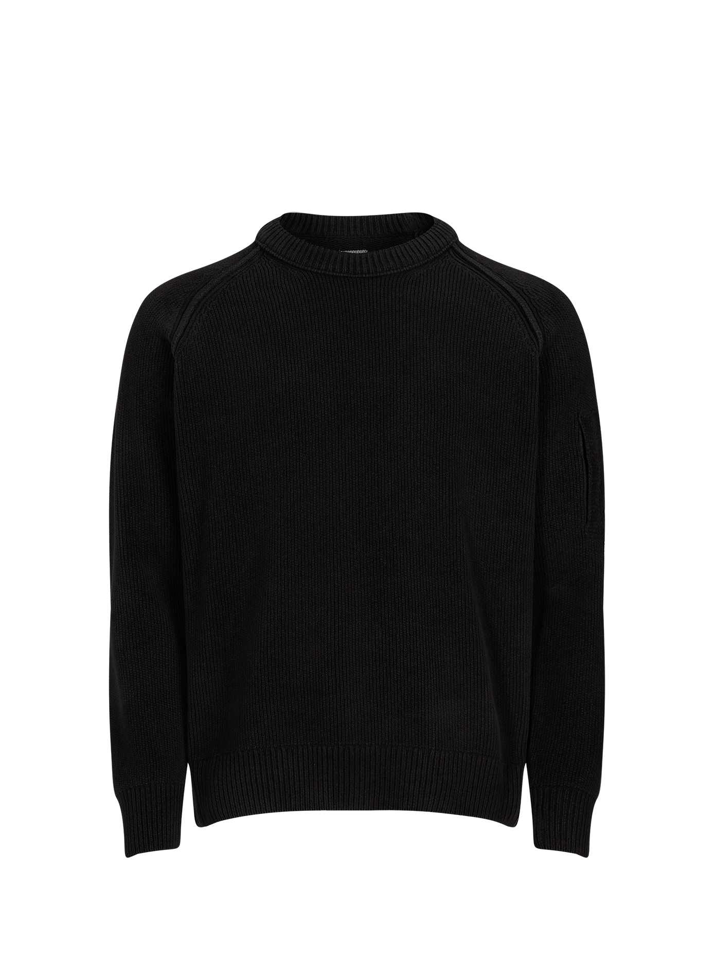 Pull côtelé à lentille signature en coton CP COMPANY Noir