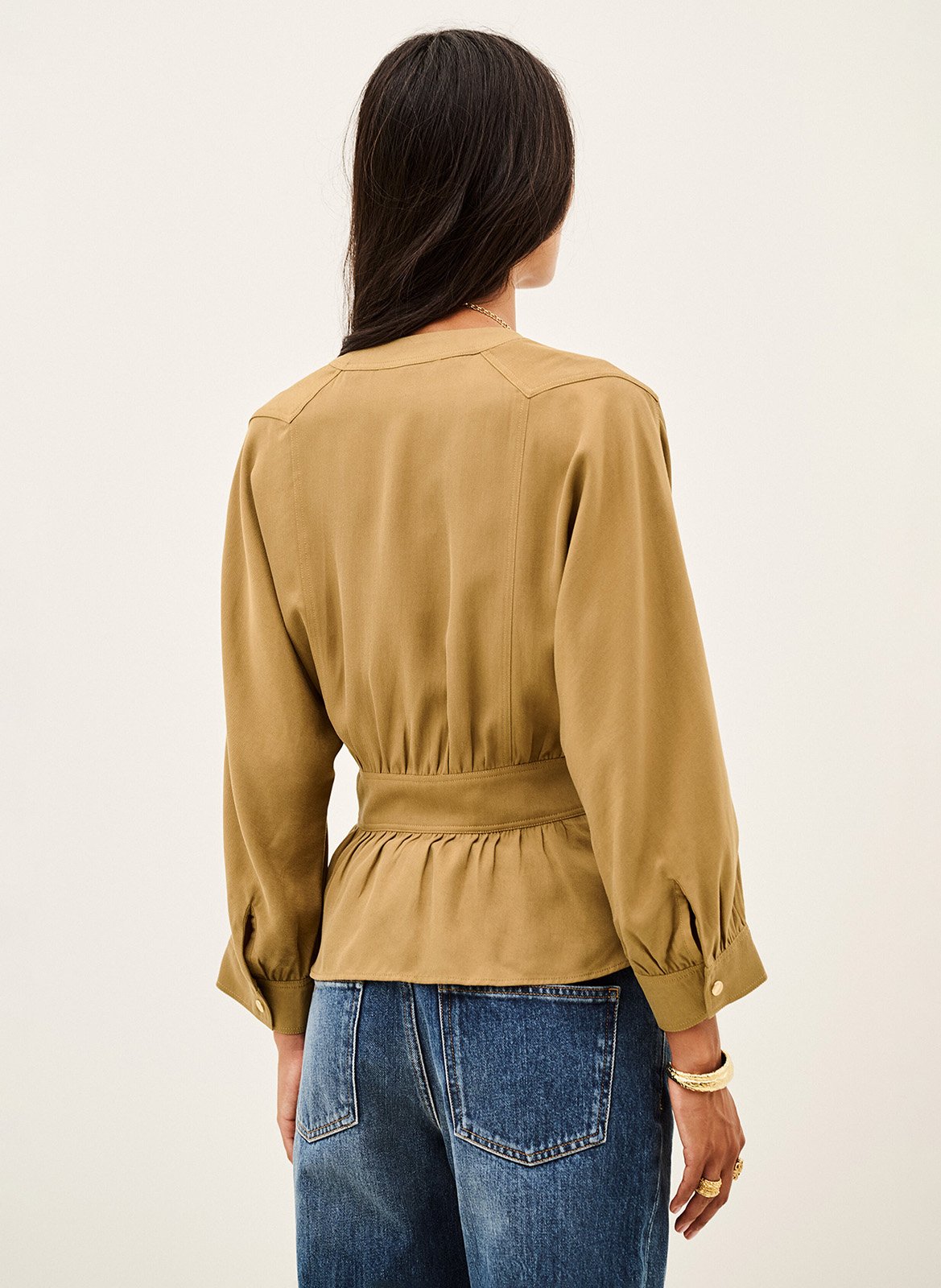 Vest met lange mouwen en strikken Precila BA&SH Beige