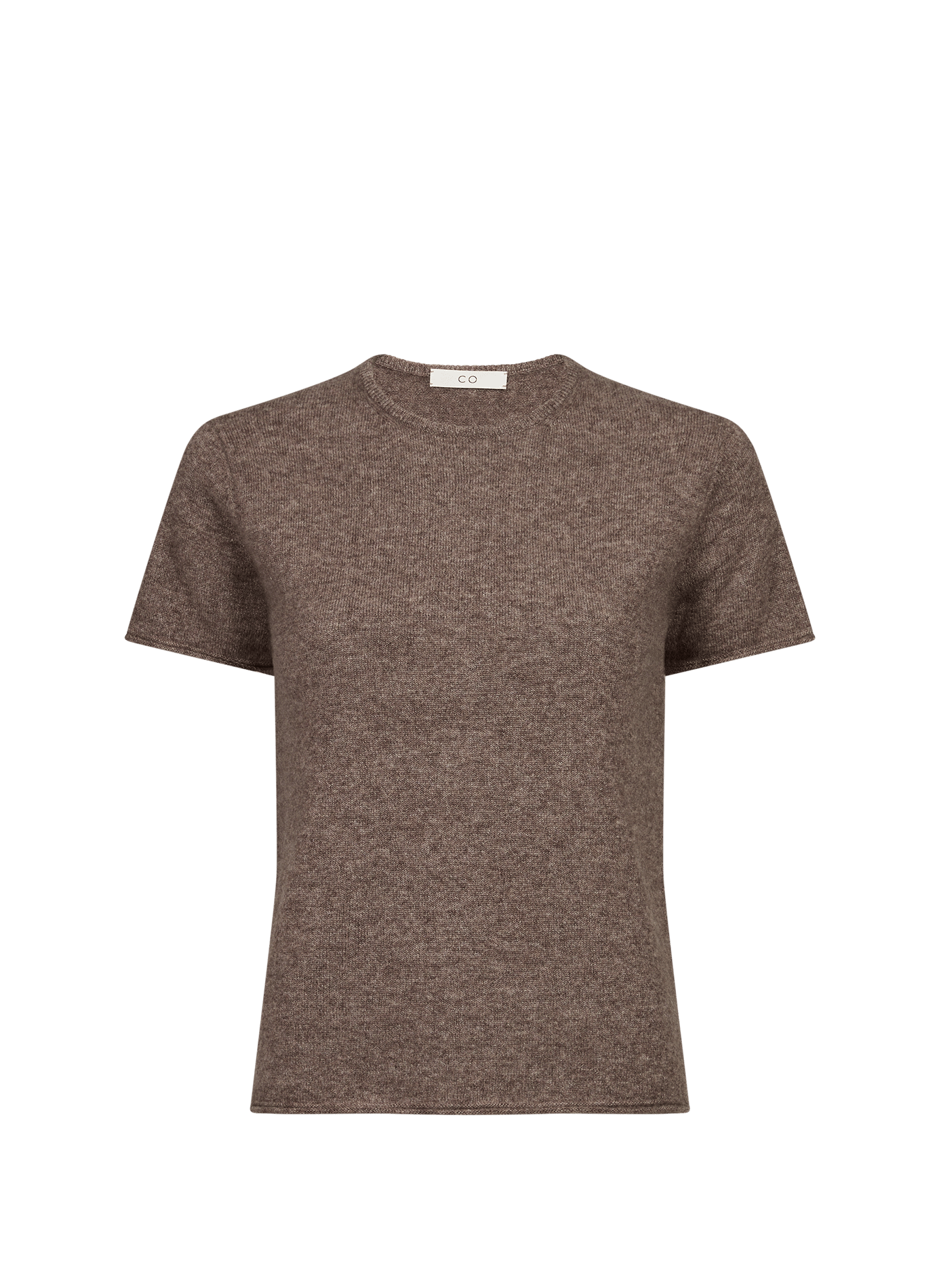 Round neck cashmere and silk sweater CO Brown