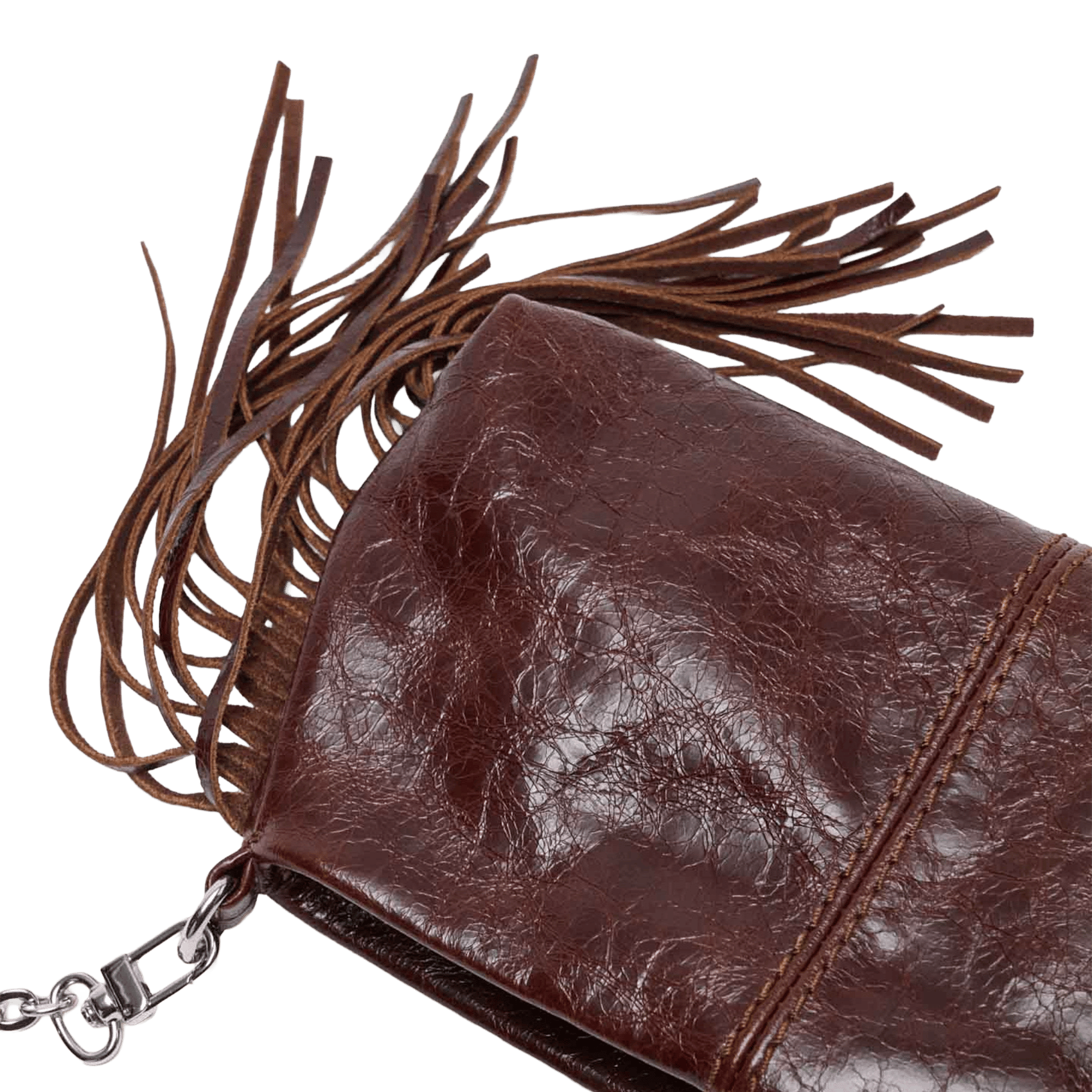 Pochette en cuir miss m pouch MAJE Marron