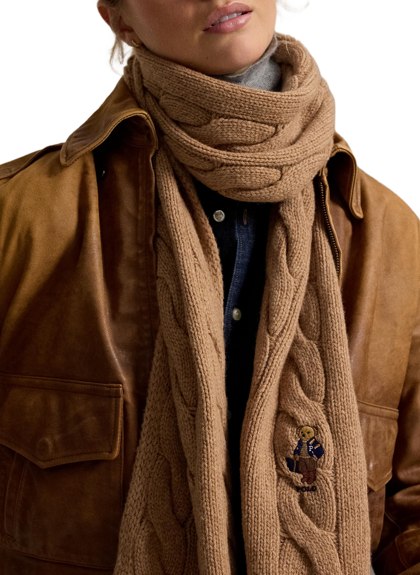 Echarpe unie en laine mélangée  POLO RALPH LAUREN Beige