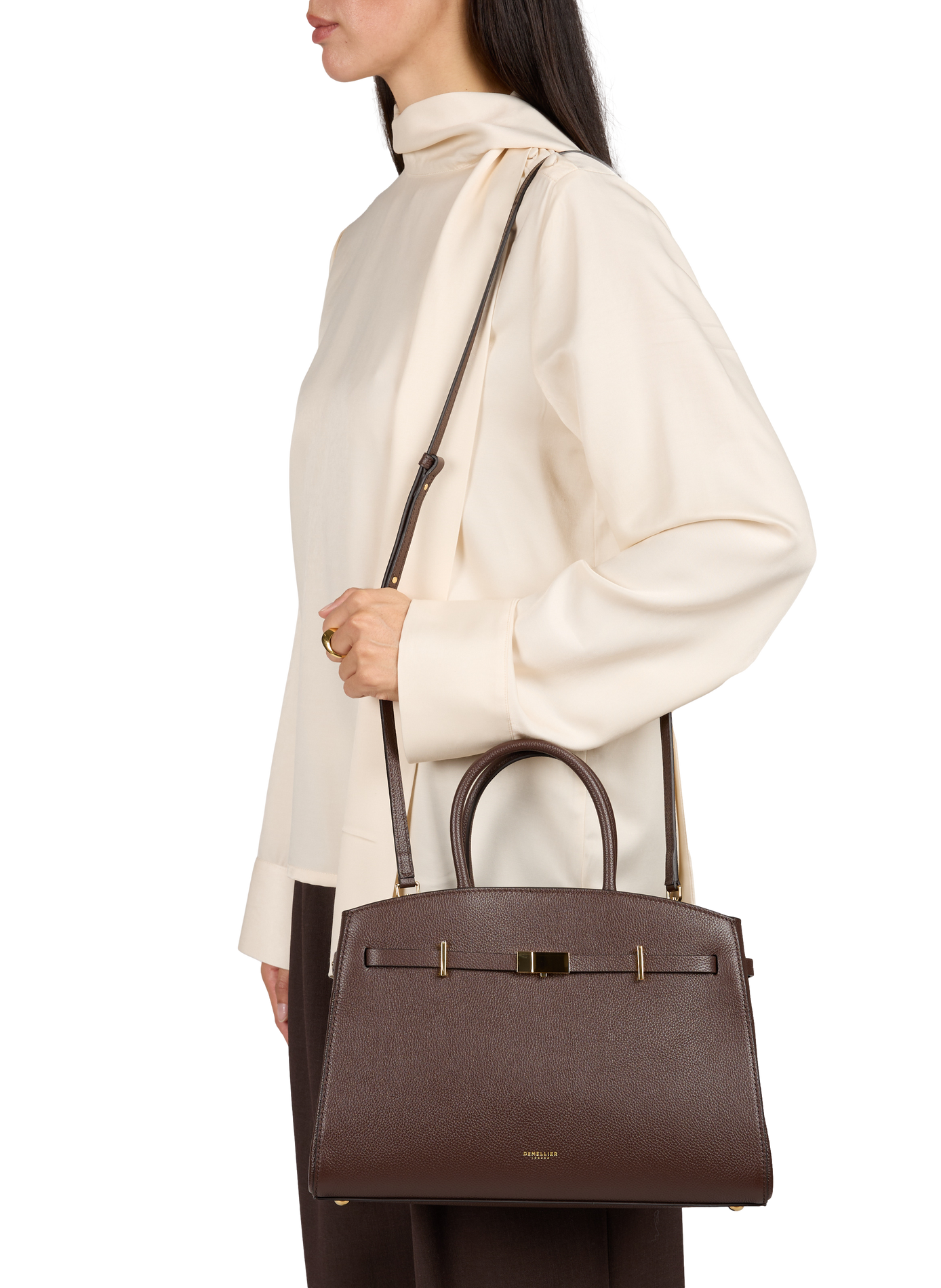 Galleria leather tote bag DEMELLIER LONDON Brown