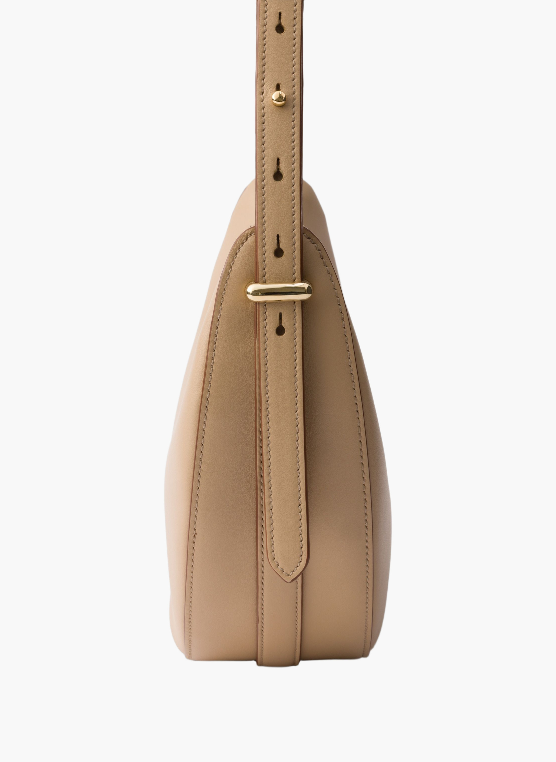Petit sac porté épaule prada arqué en cuir PRADA Beige